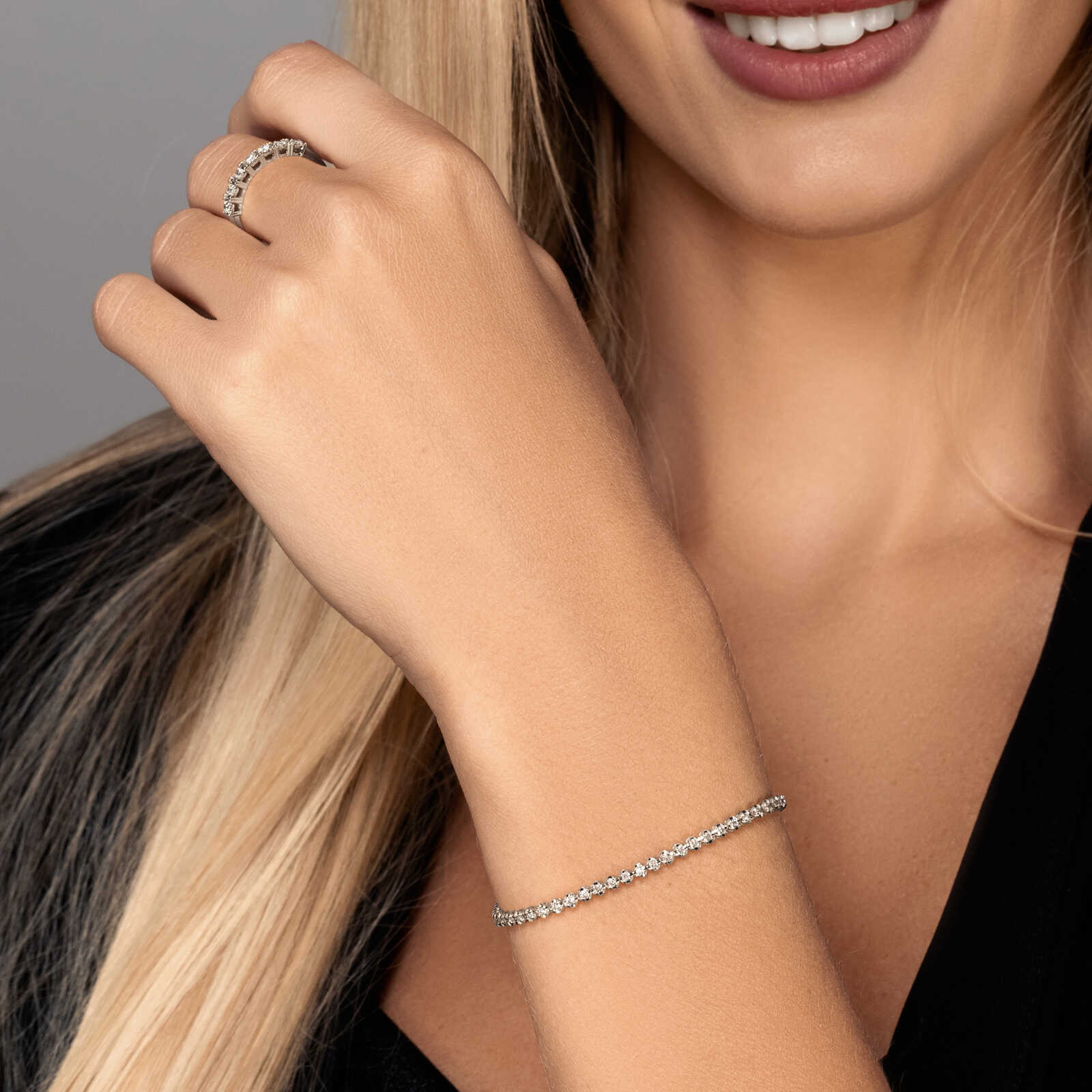 צמיד טניס משובץ בקראט יהלומים