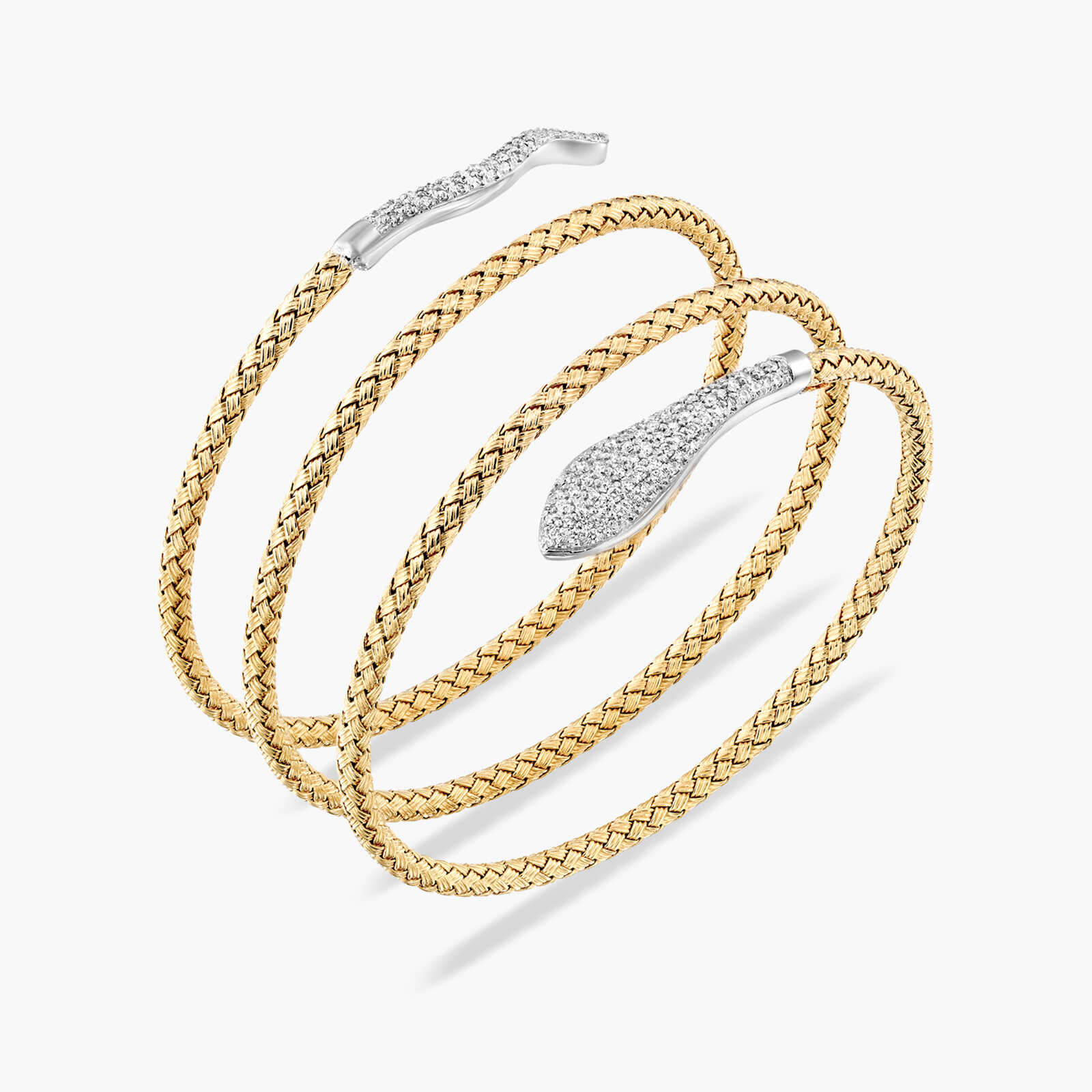 צמיד נחש מסתלסל משובץ יהלומים