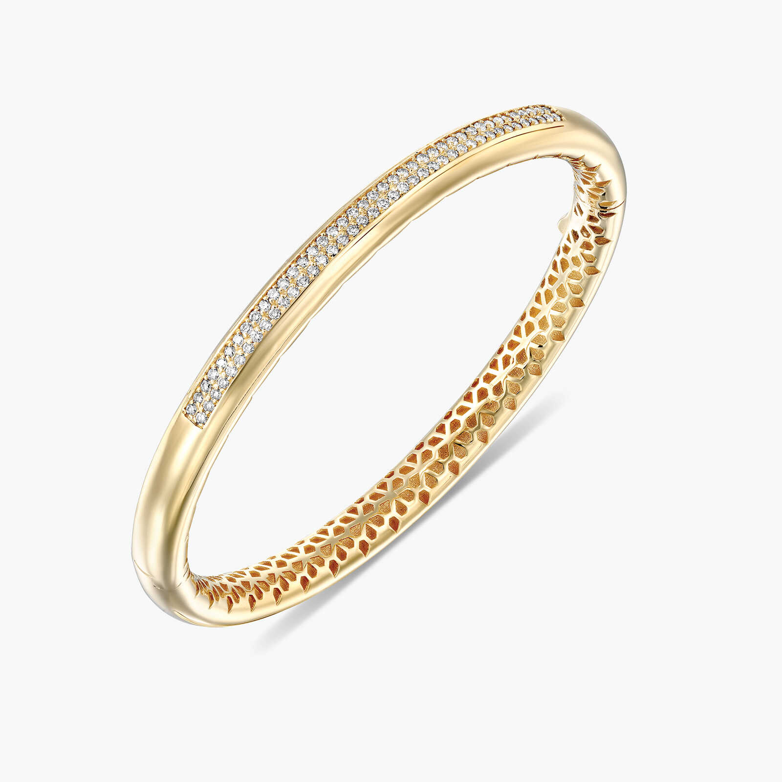 צמיד זהב קשיח משובץ 80 יהלומים