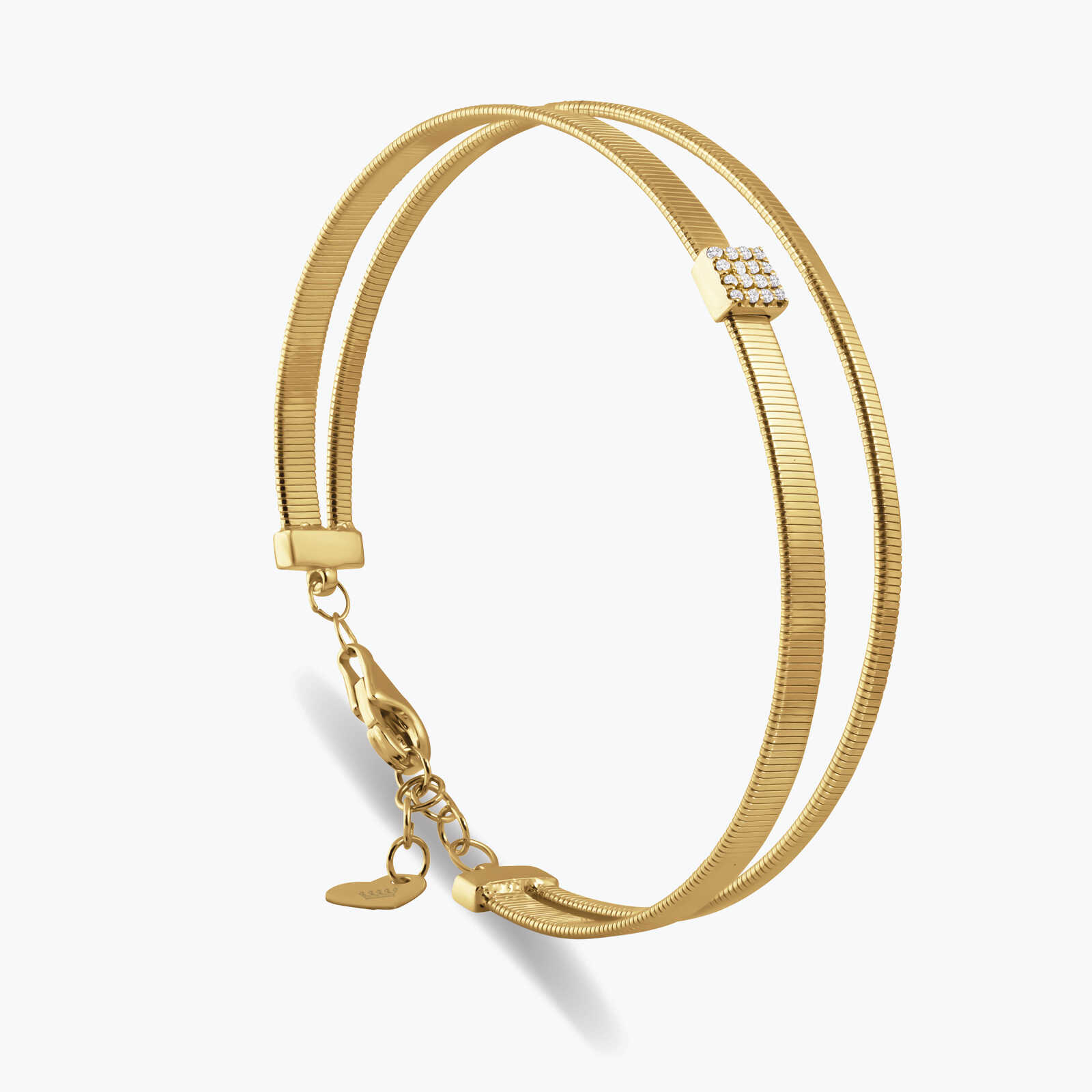 צמיד יהלומים קשיח למחצה