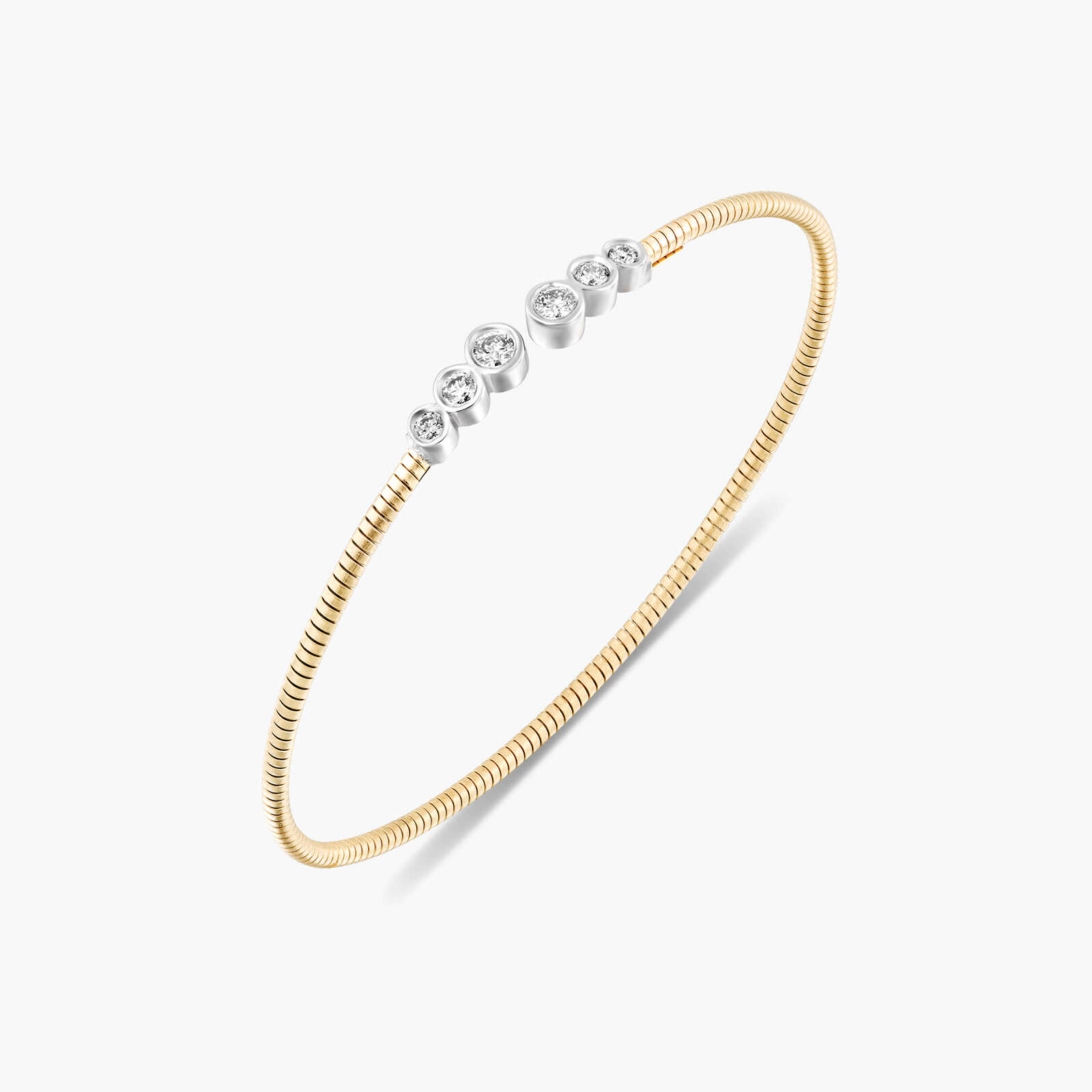 צמיד זהב פתוח ששת היהלומים