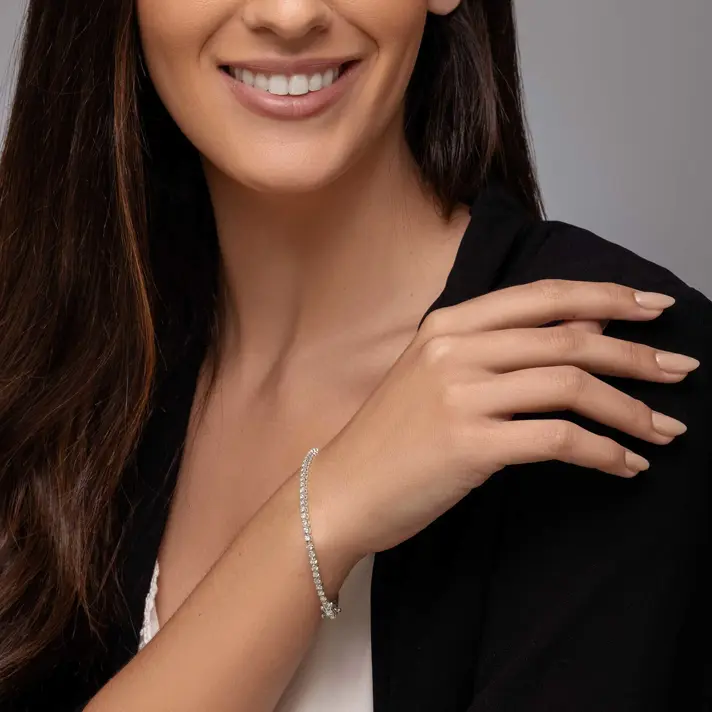 צמיד זהב טניס משובץ 2 קראט יהלומים