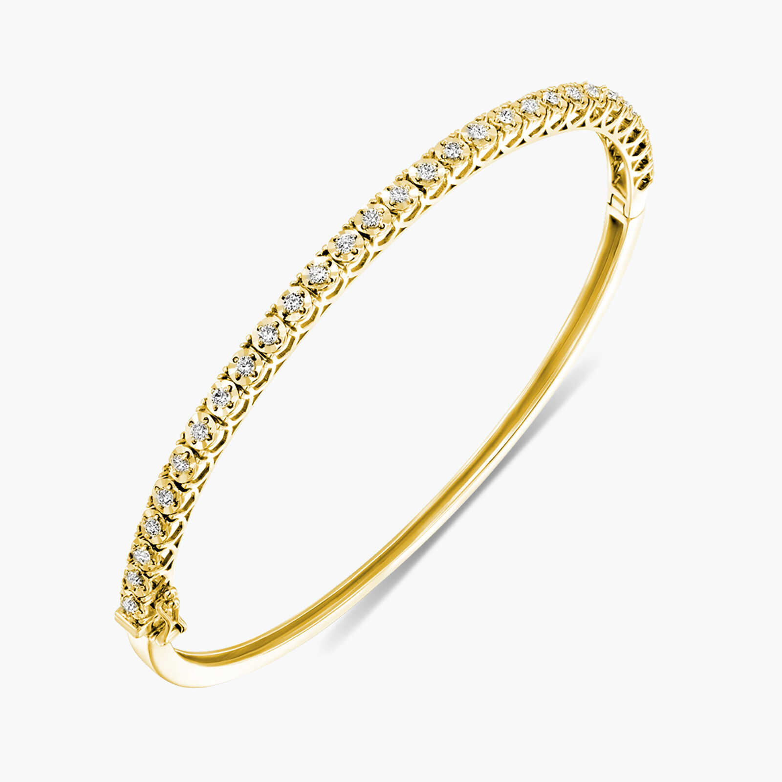 צמיד זהב קשיח משובץ יהלומים