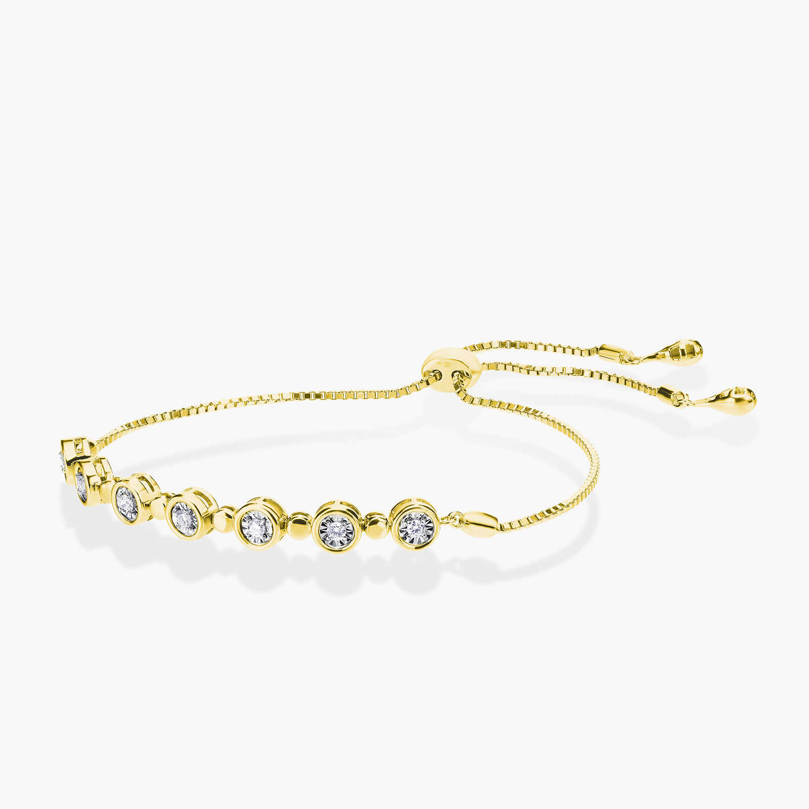 צמיד זהב עם סגר עניבה משובץ 7 יהלומים