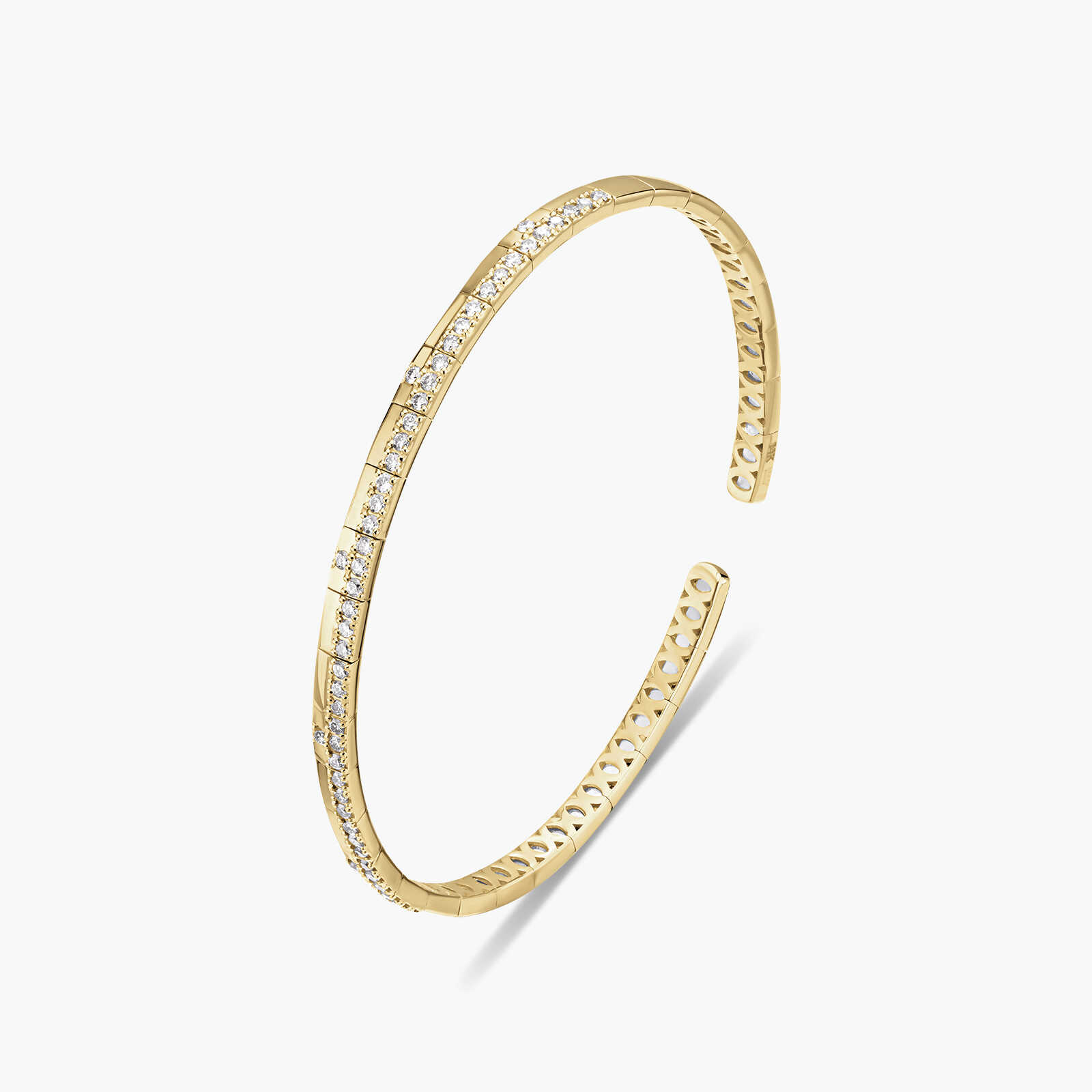 צמיד זהב קשיח משובץ יהלומים