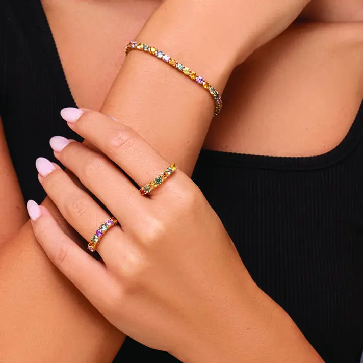 טבעת ספירים RAINBOW