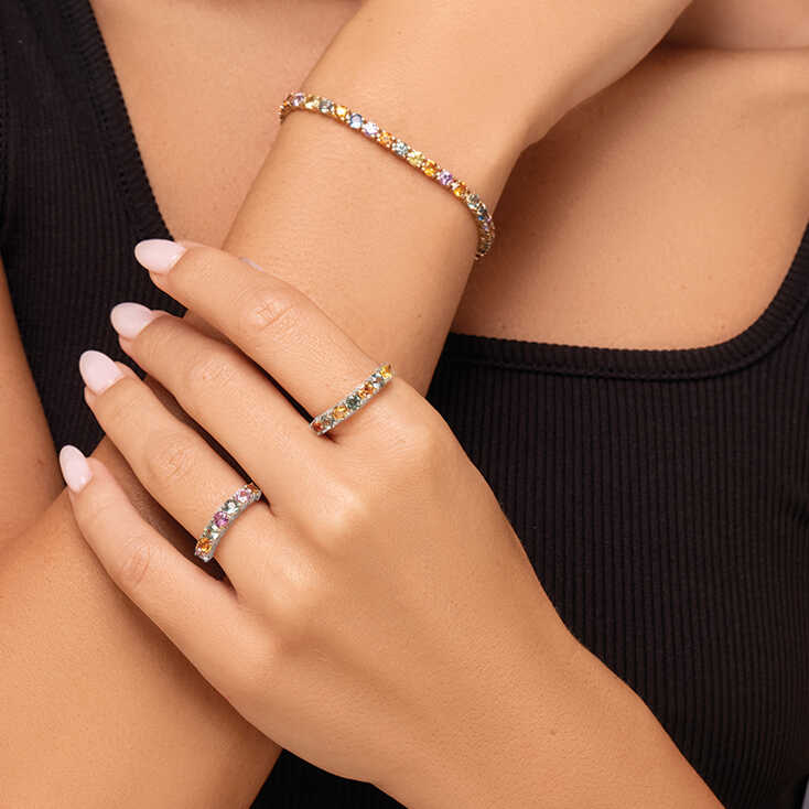 טבעת ספירים RAINBOW