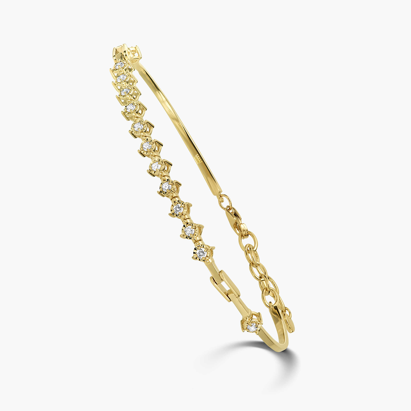 צמיד אריאנה מזהב 14K בשיבוץ יהלומים