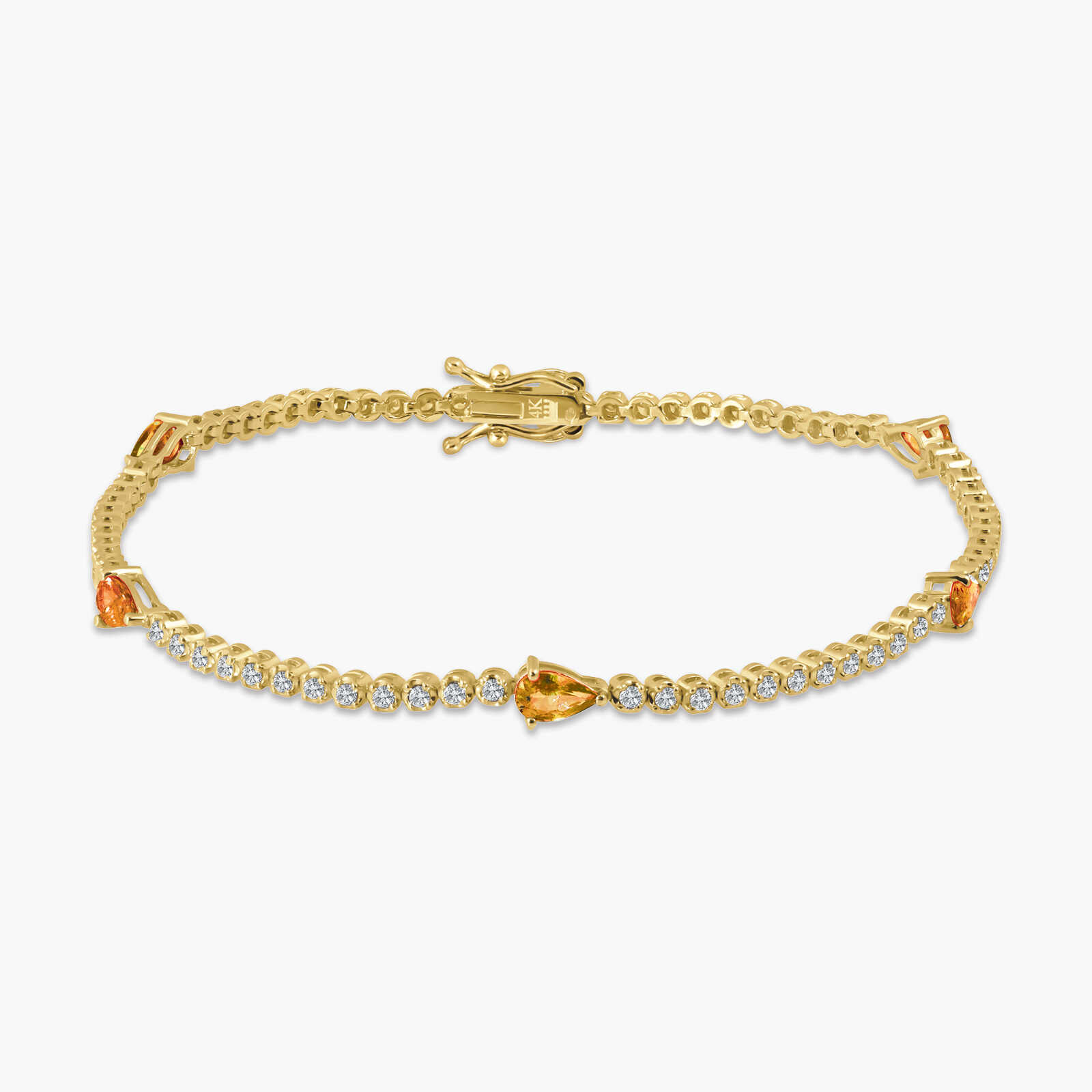 צמיד משובץ יהלומים וספירים