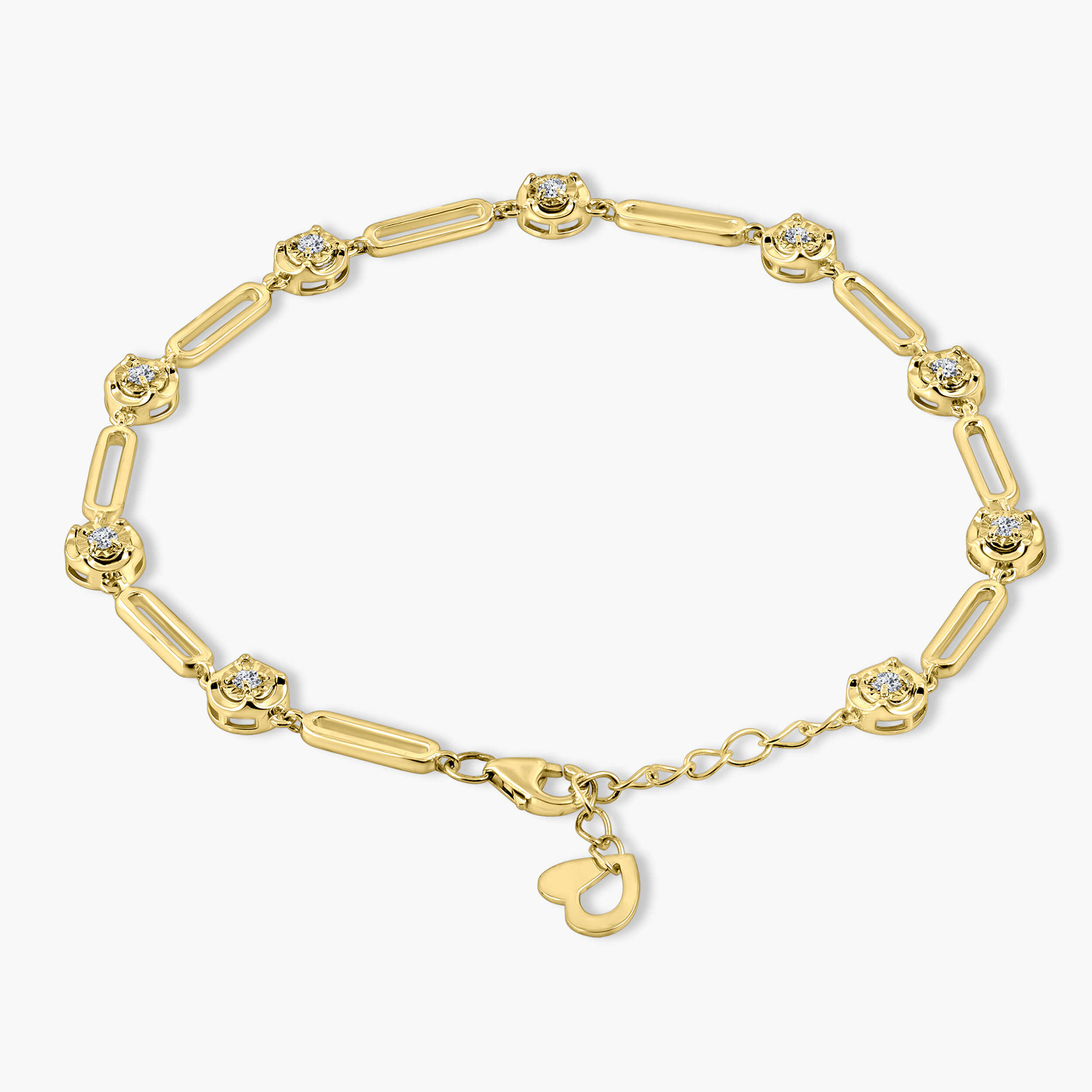 צמיד זהב ויהלומים  14K