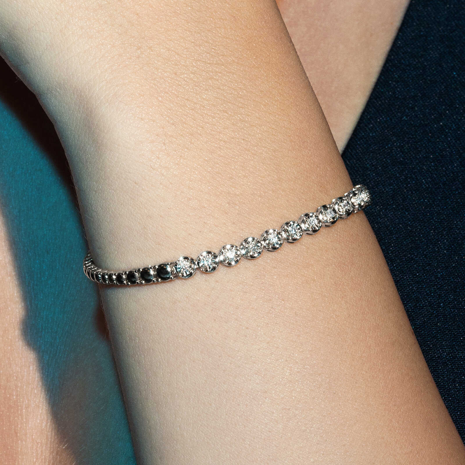 צמיד נאדין מזהב 14K משובץ יהלומים