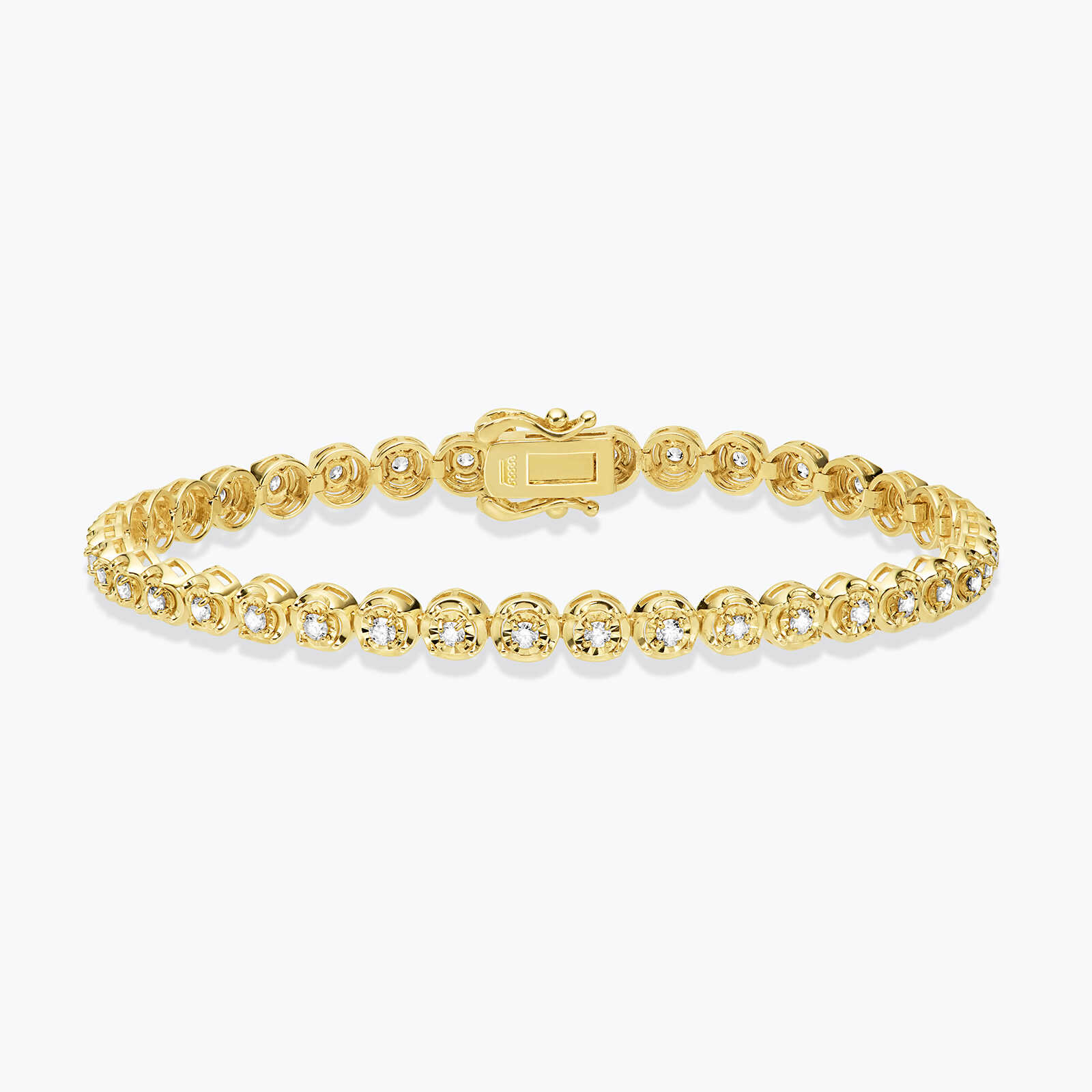 צמיד נואל מזהב בסגנון טניס ובשיבוץ יהלומים