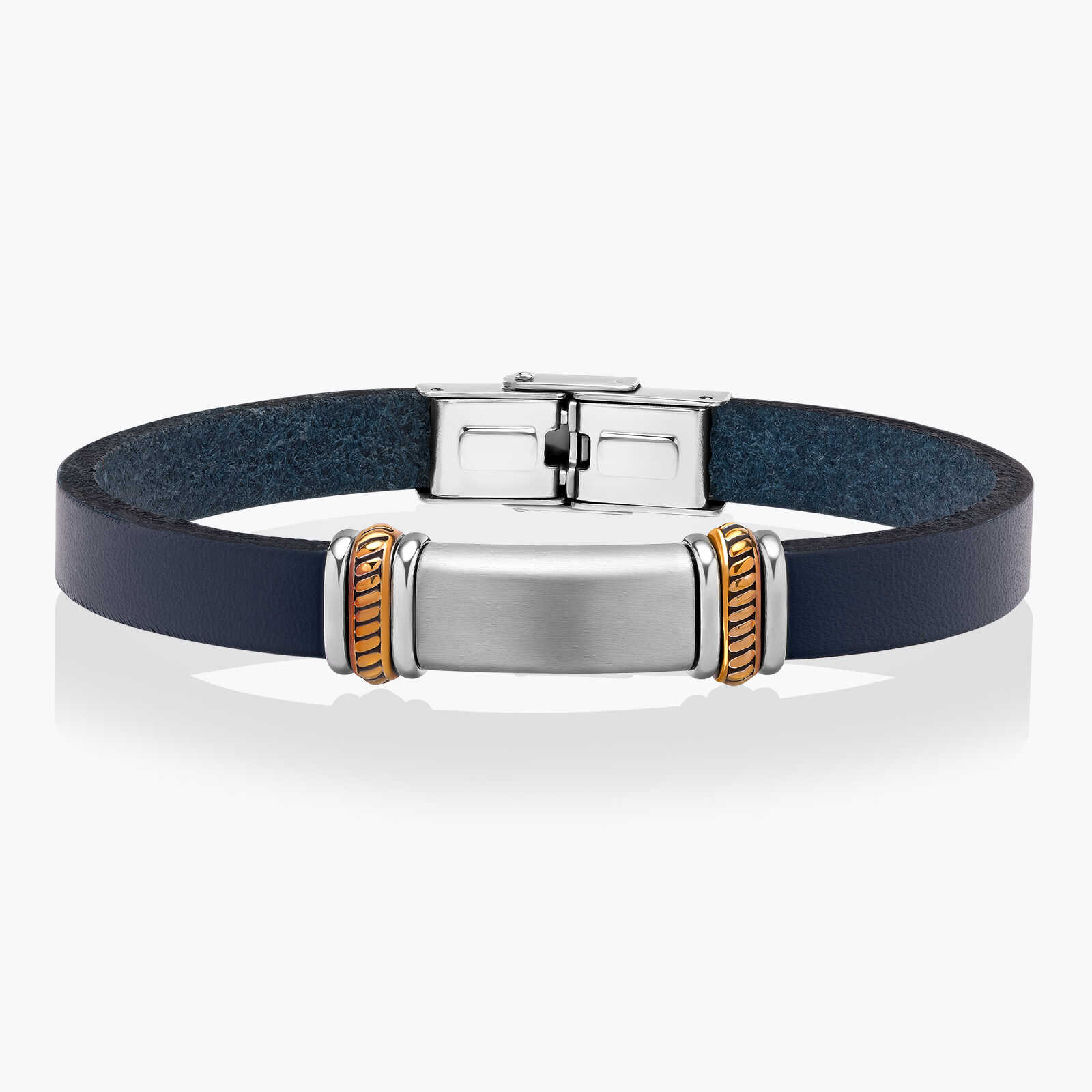 צמיד לגבר יונתן- עור ופלדה