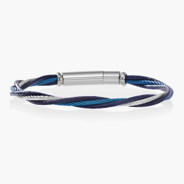 צמיד לגבר אופק - עור ופלדה