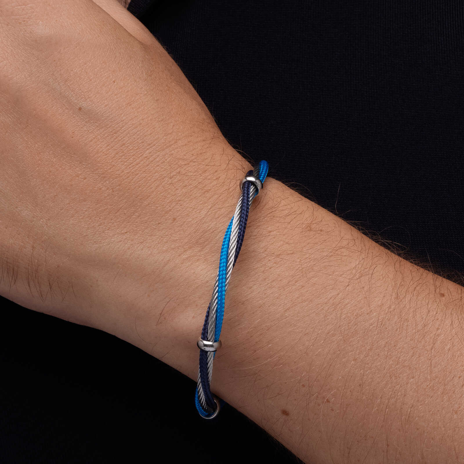 צמיד לגבר אופק - עור ופלדה