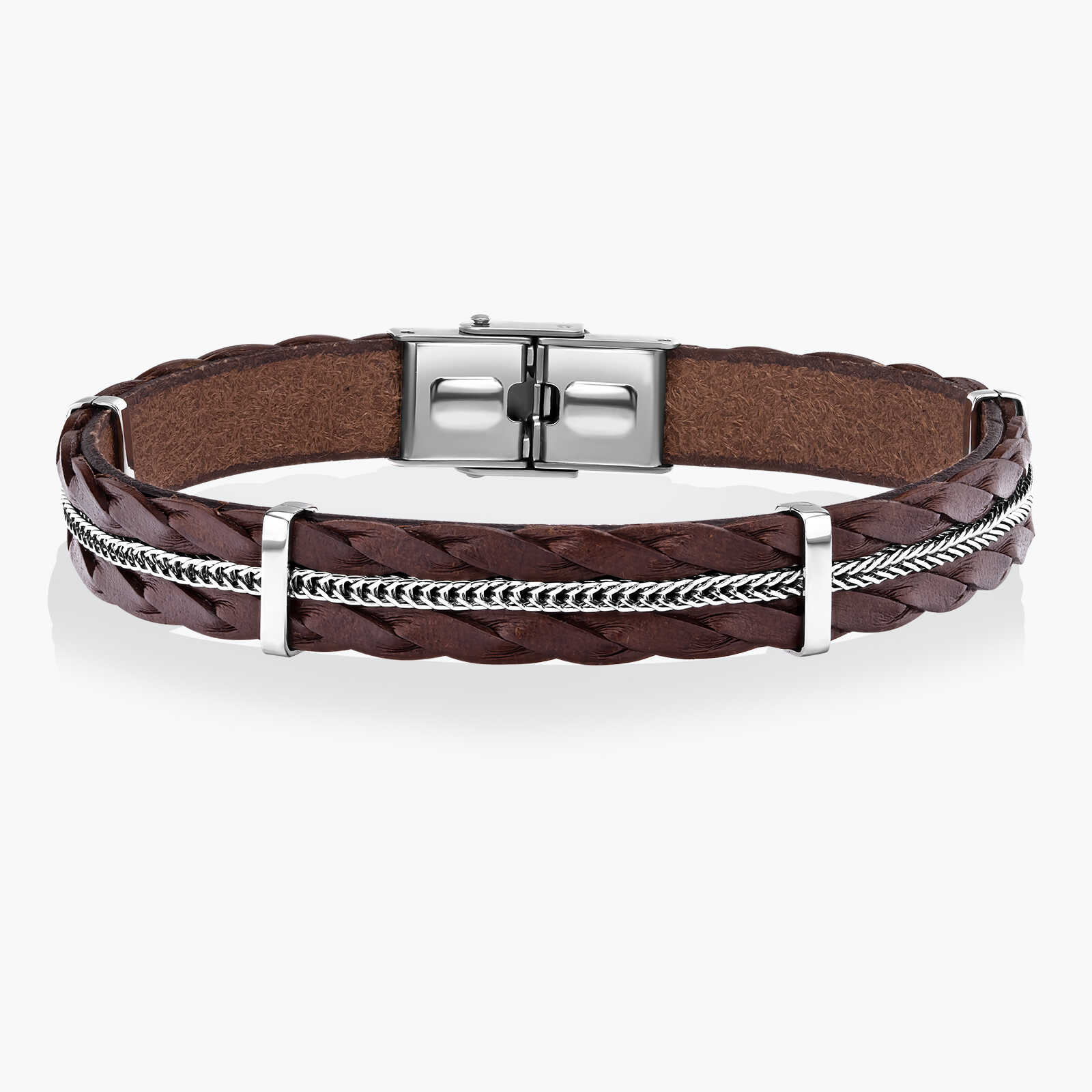 צמיד לגבר הראל- עור ופלדה