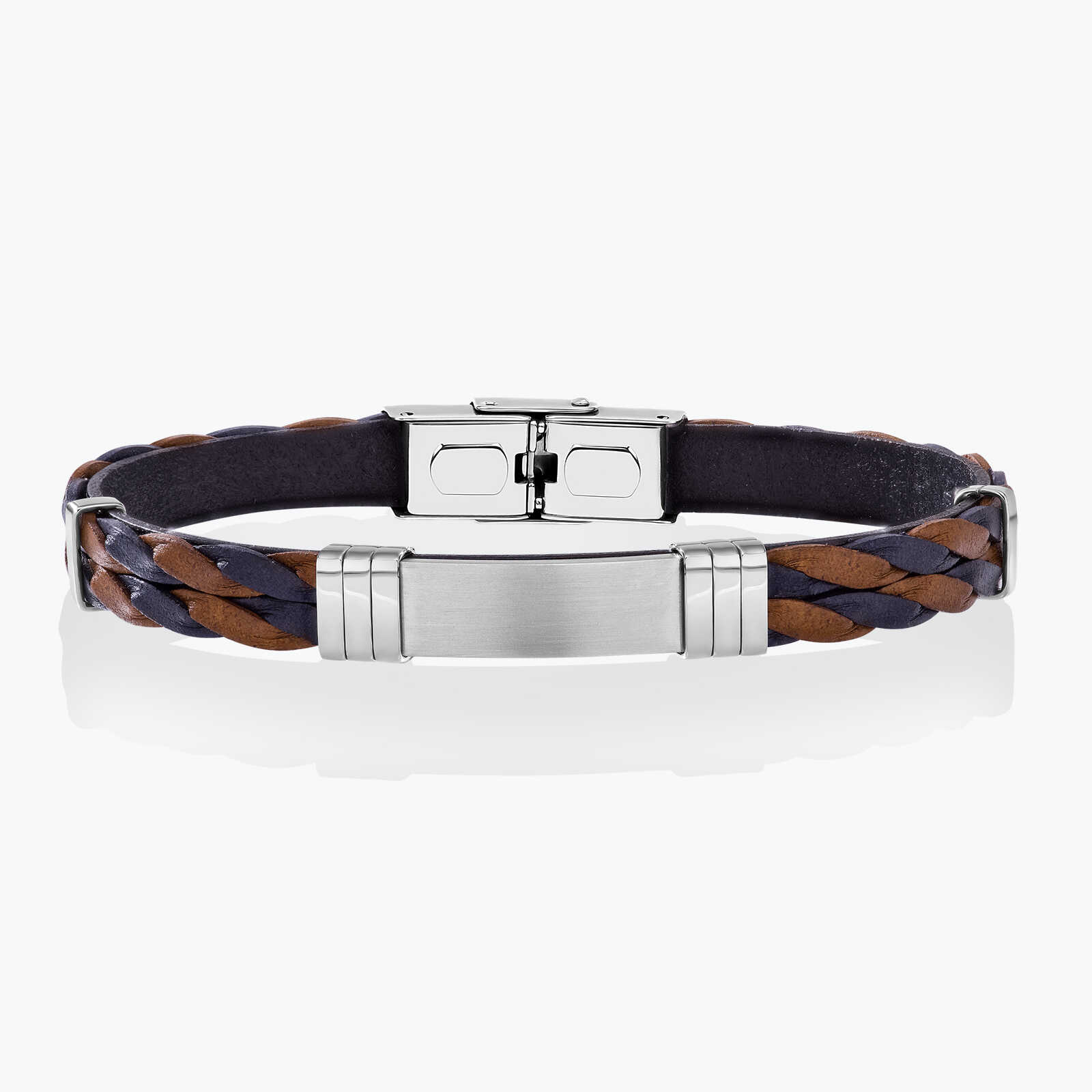 צמיד לגבר יואב- עור ופלדה