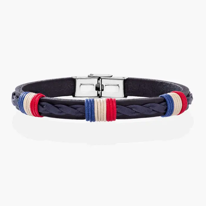 צמיד לגבר יובל - עור ופלדה