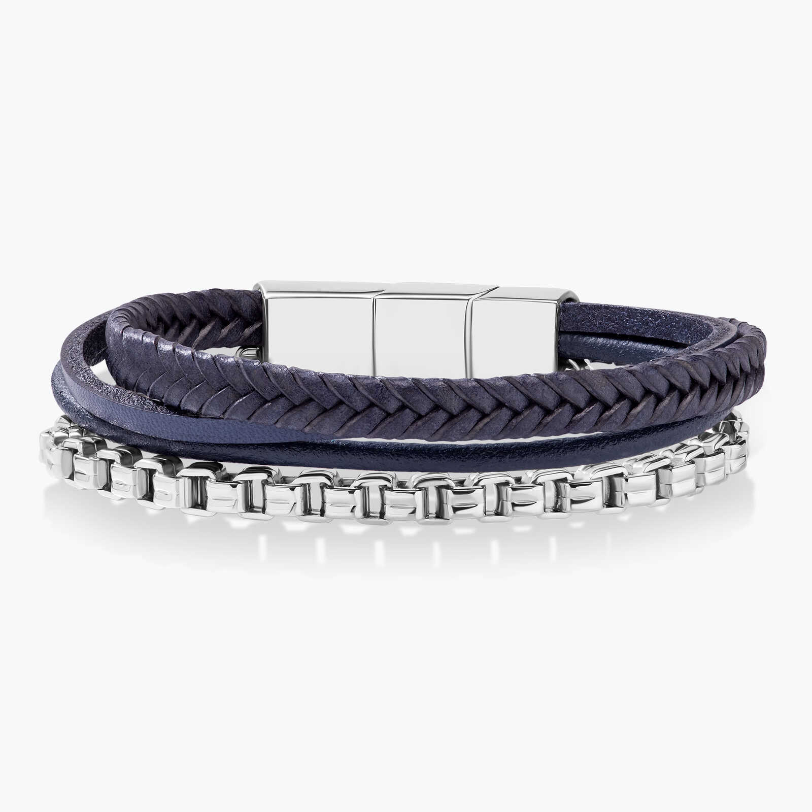 צמיד לגבר אלעד- עור ופלדה