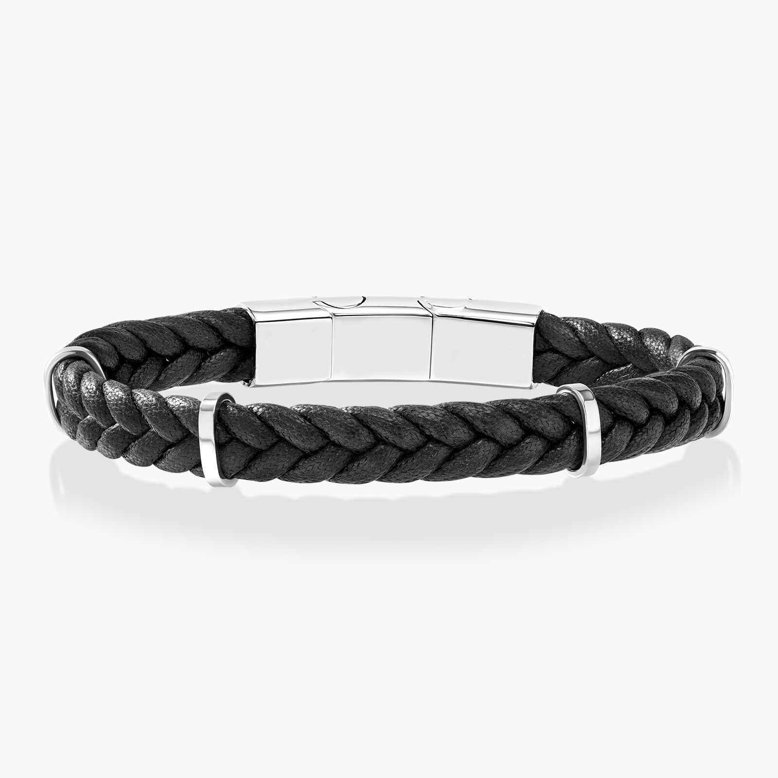 צמיד לגבר ניר- עור ופלדה