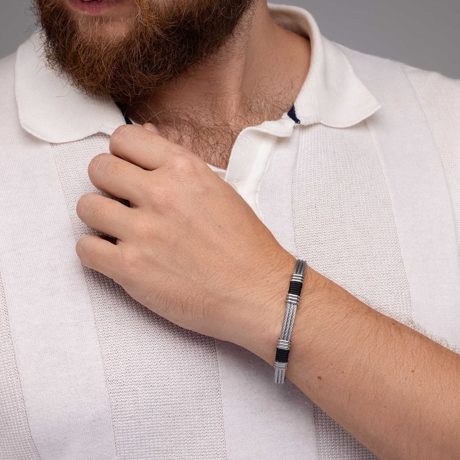 צמיד לגבר תומר - פלדה ופוליאסטר