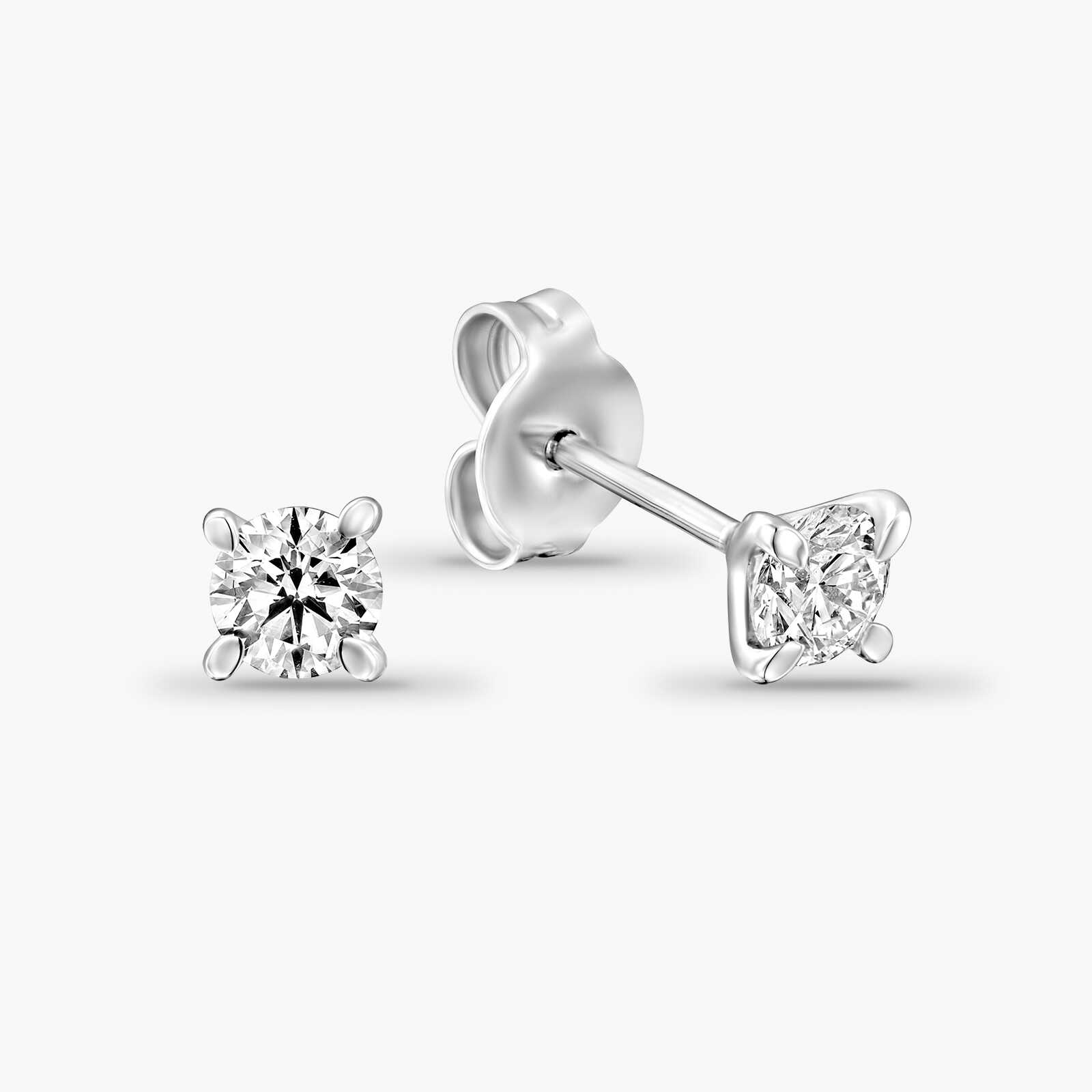 עגילי יהלום צמודים בקוטר 2.5 - 3.5 מ"מ