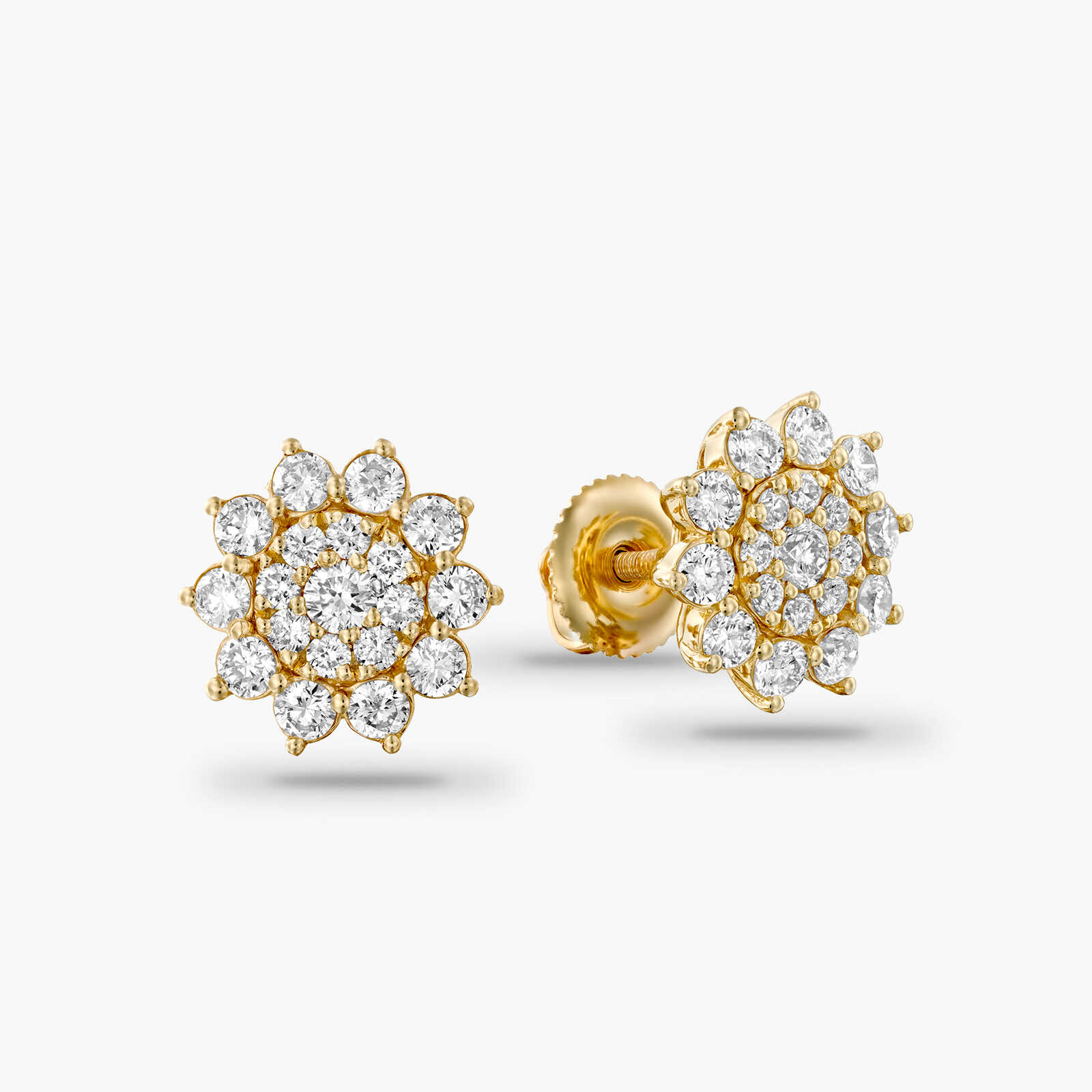 עגיל יהלום פרח