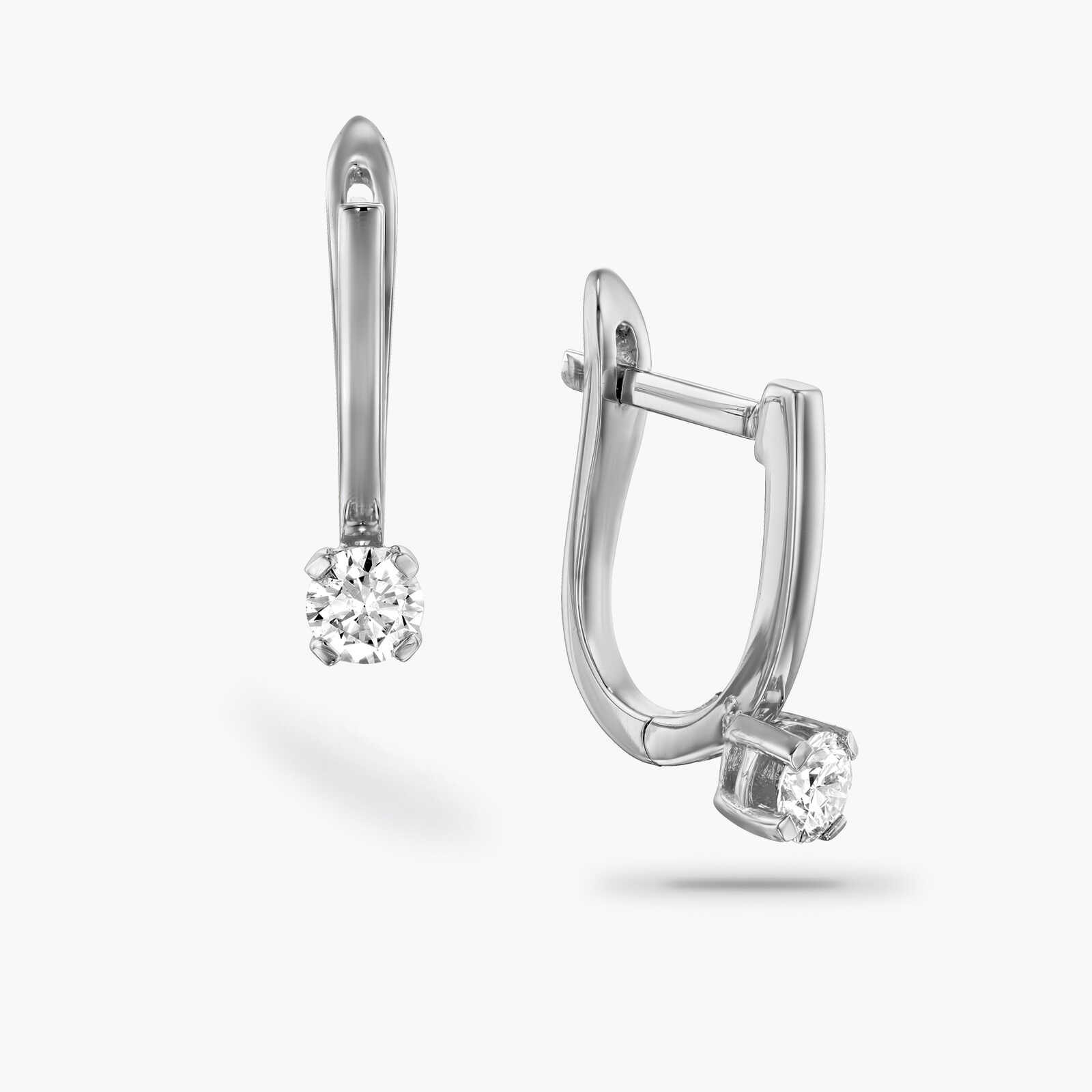 עגיל זהב משובצים יהלומים