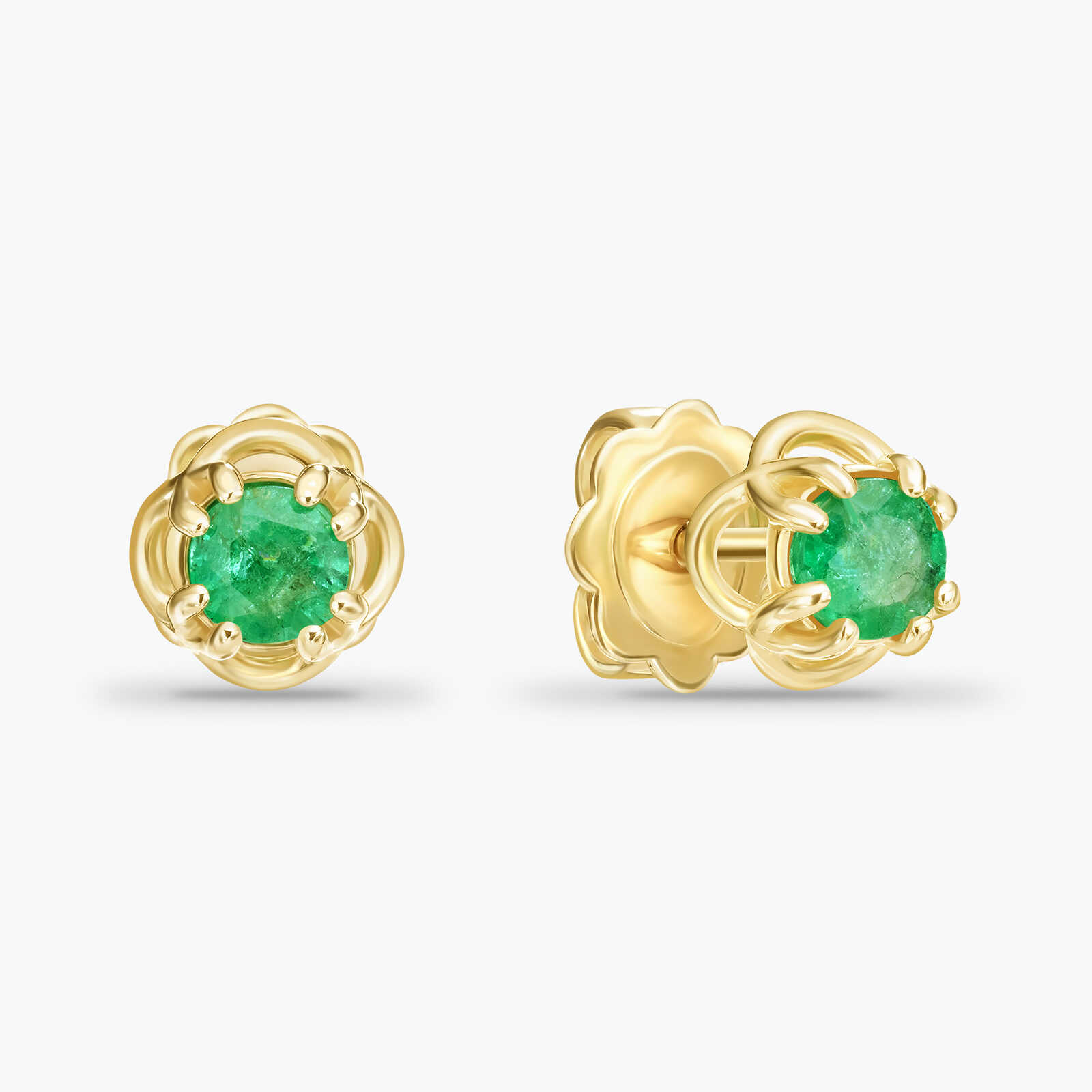 עגיל זהב משובצים אבני אמרלד