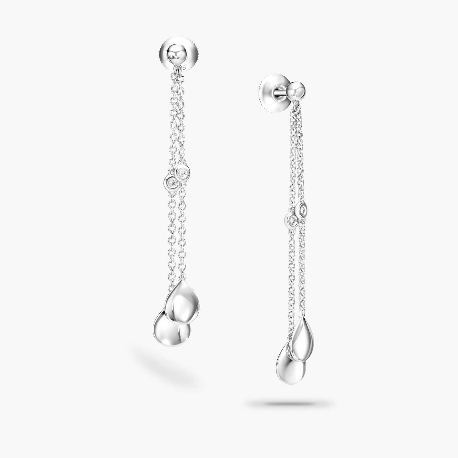 עגילי זהב טיפה משובצים יהלומים