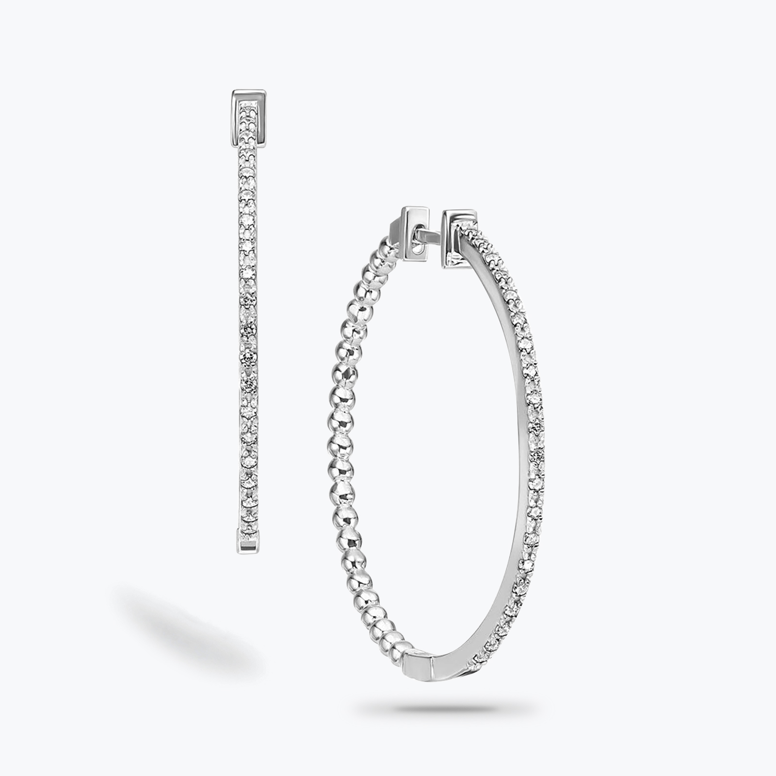 עגילי חישוק יהלום ESSENTIAL