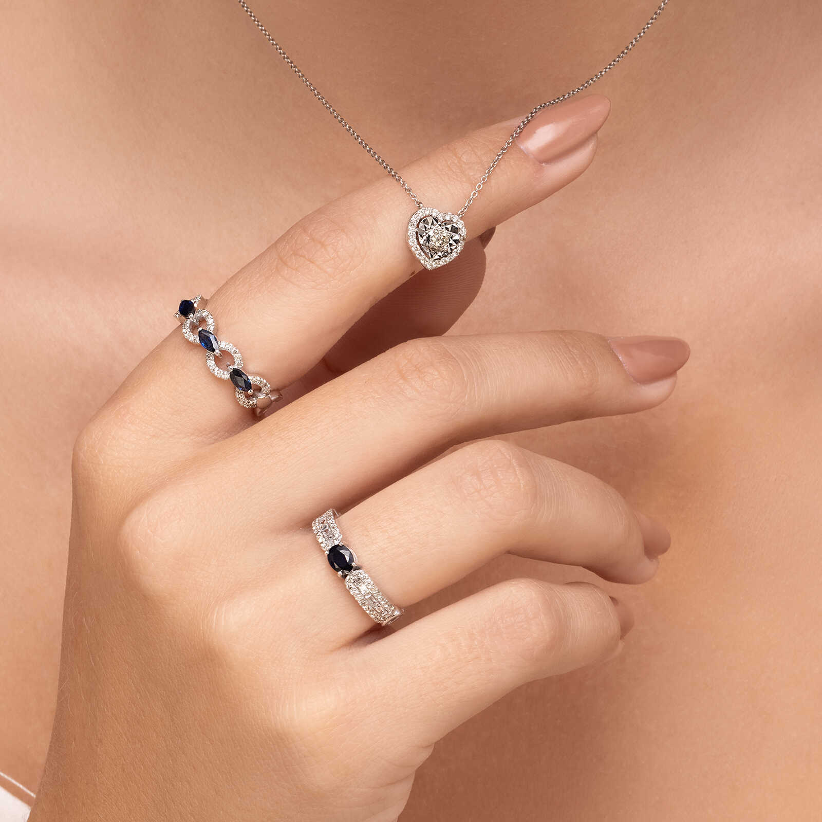 תליון לב זהב בשיבוץ יהלומים