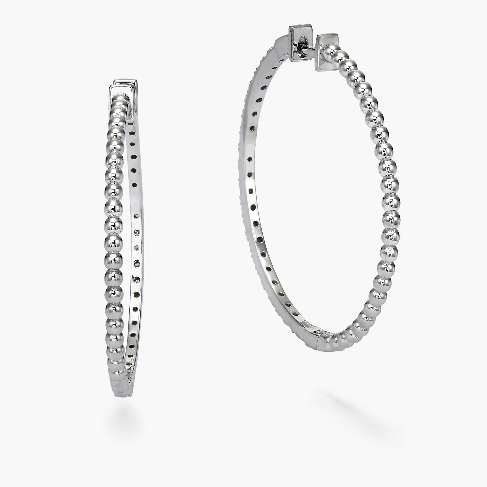 עגילי חישוק משובצים יהלומים בקוטר 3.3 ס"מ