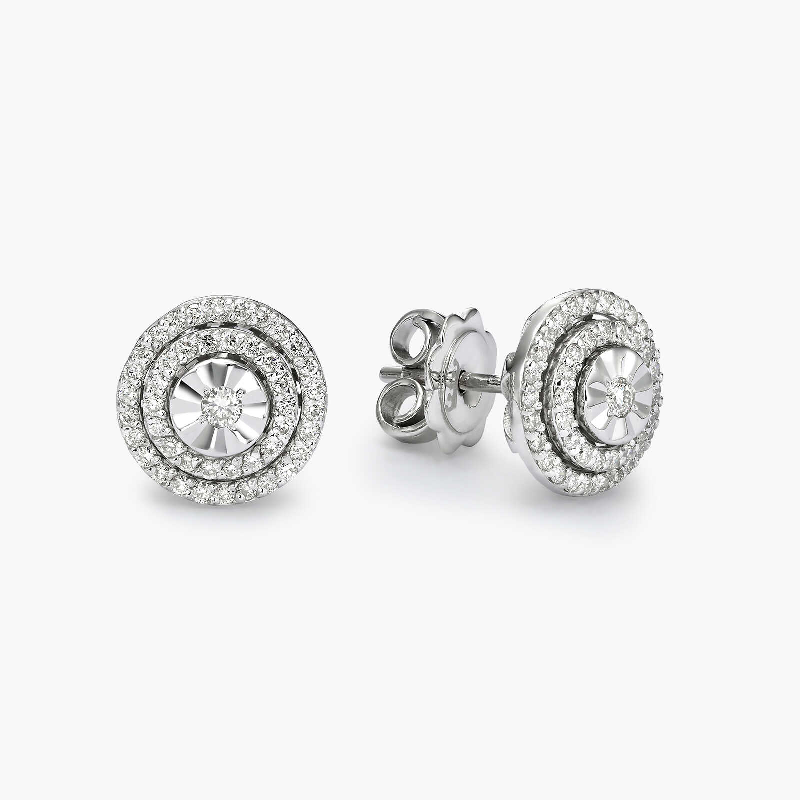 עגילי זהב מעגלי יהלומים