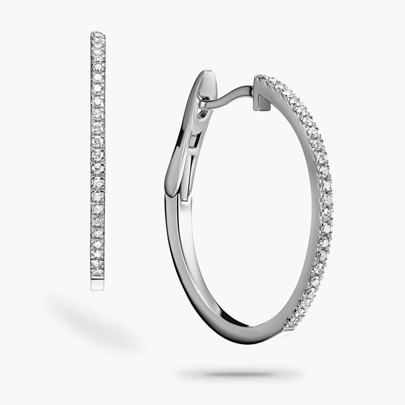 עגילי חישוק משובצים יהלומים בקוטר 2.4 ס"מ