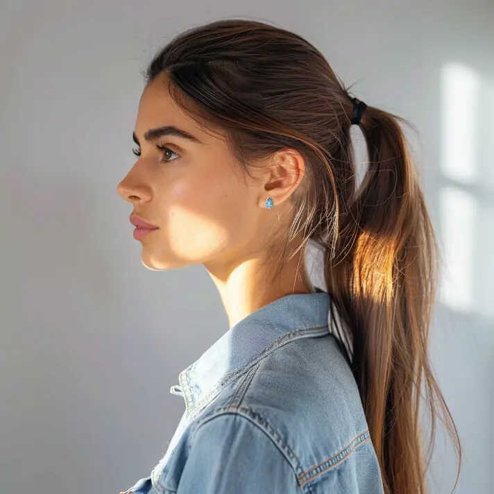 עגילי טיפה בשיבוץ יהלומים ובלו טופז