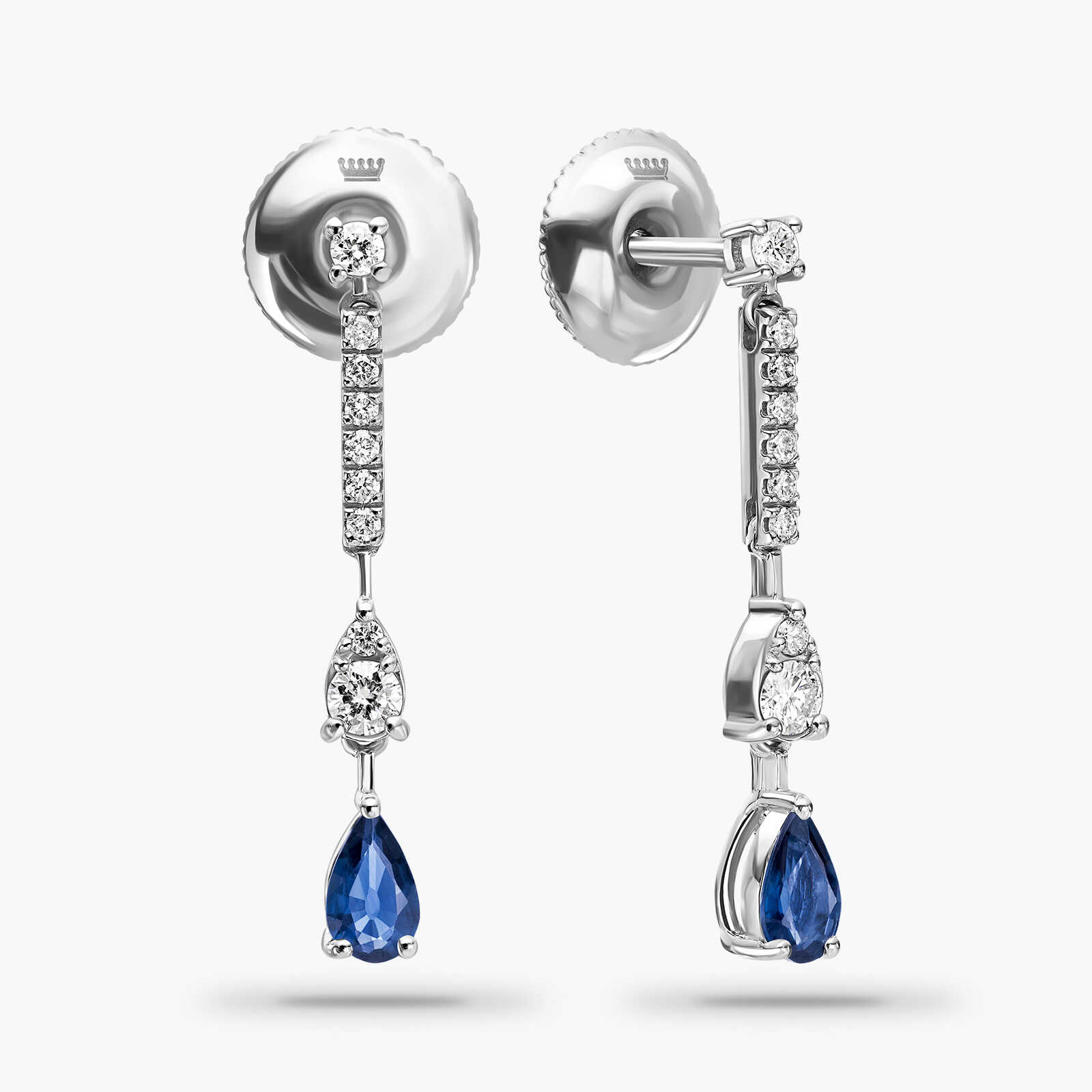 עגילים משובצי ספיר ויהלומים מסדרת ה- COLOR DROP