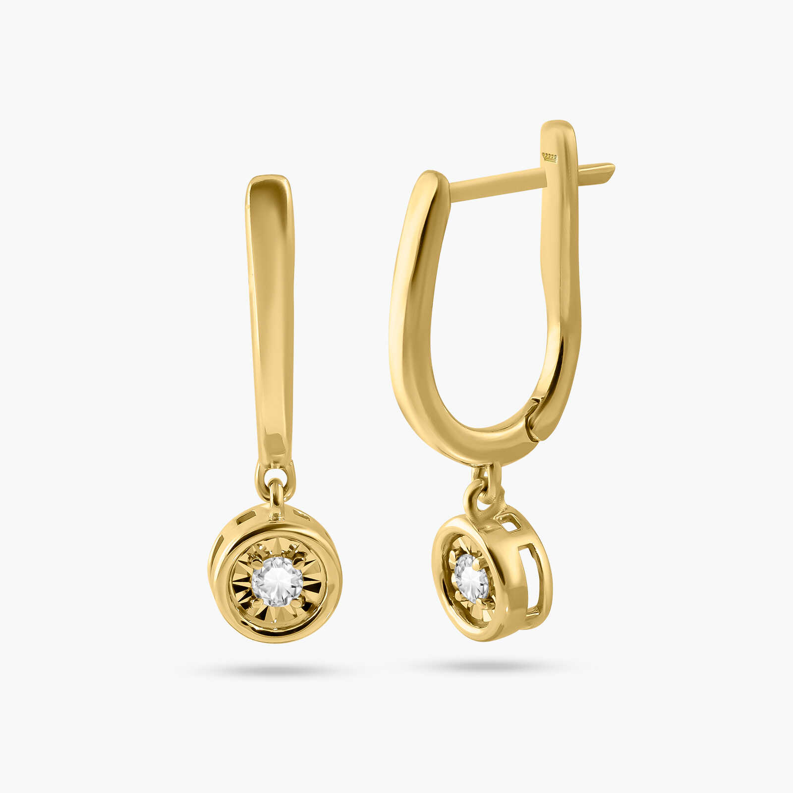 עגילי יהלום סוליטר