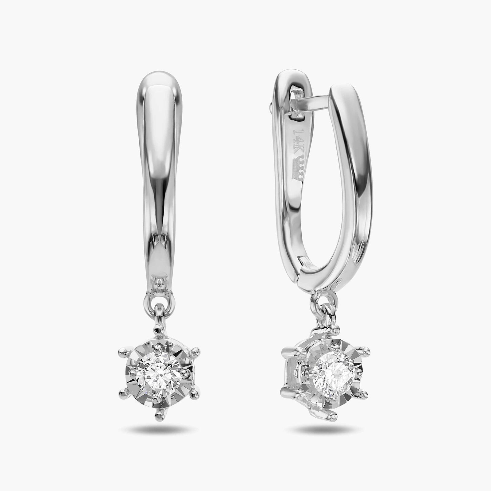 עגילי זהב משובצי יהלומים