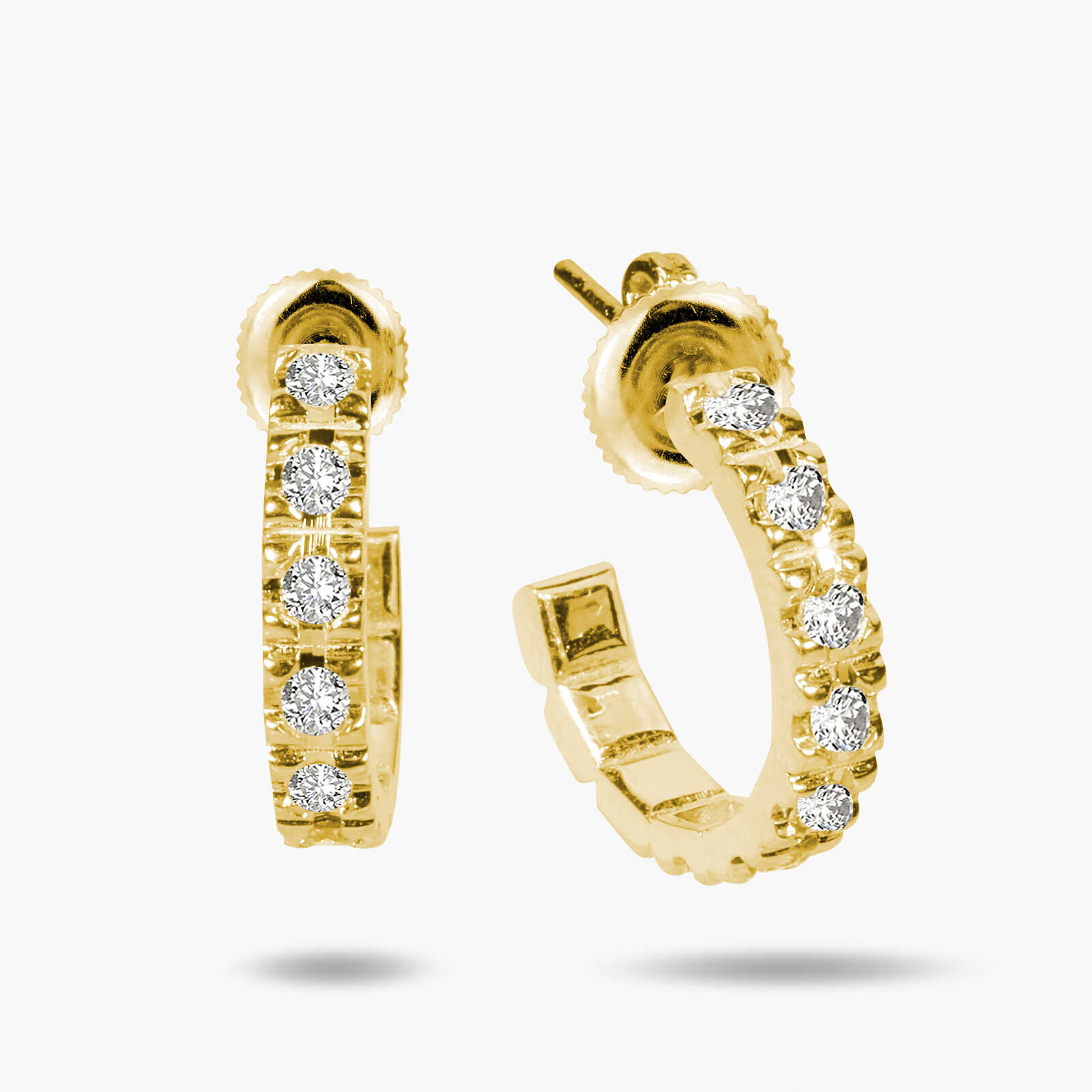 עגילי חישוק קמיל משובצים יהלומים