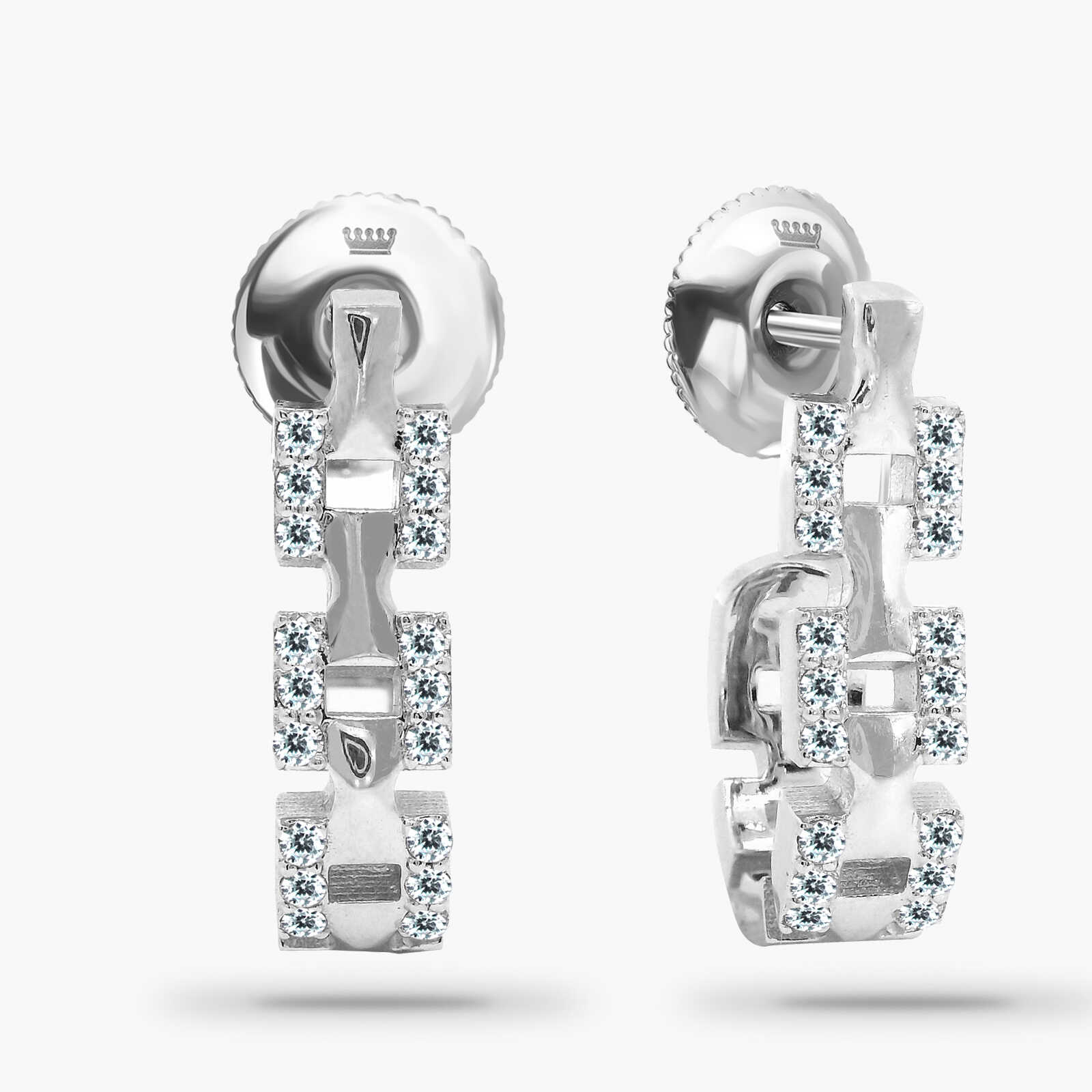 עגילי קנדיס משובצים יהלומים