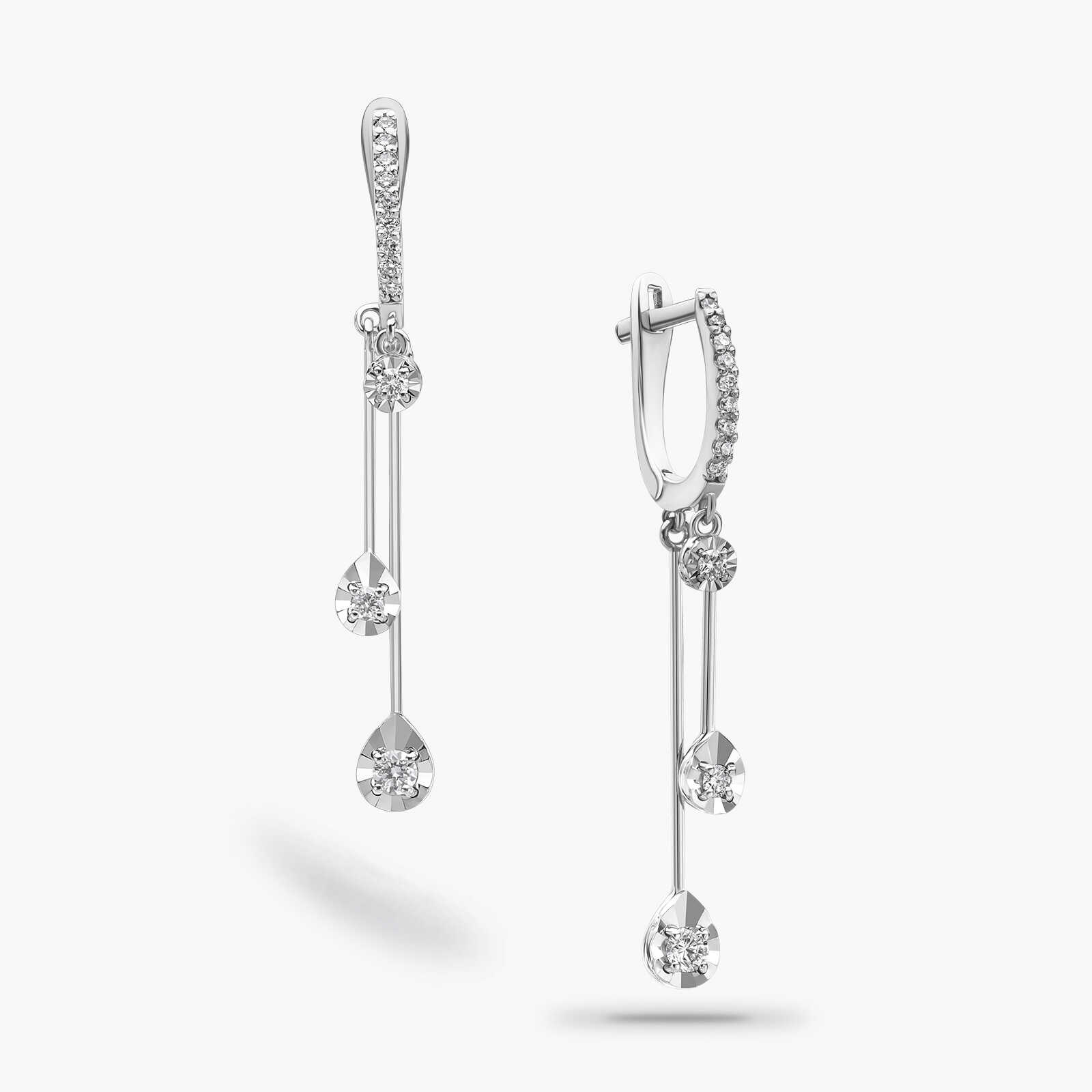 עגילי זהב משובצים יהלומים