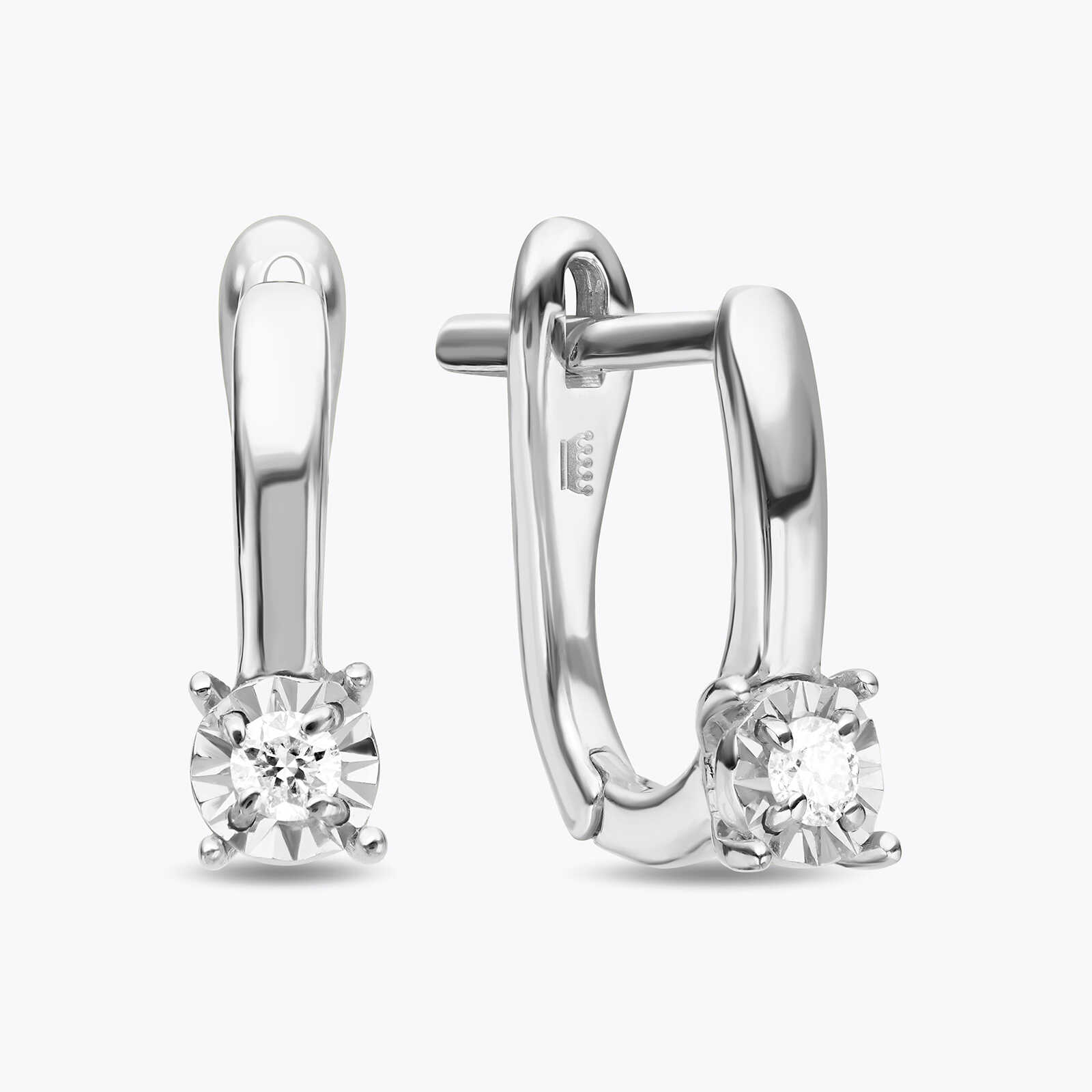 עגילי זהב תלויים משובצים יהלומים