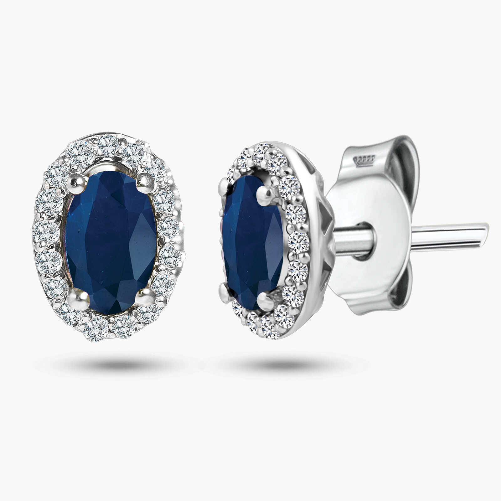 עגילי ספיר ויהלומים