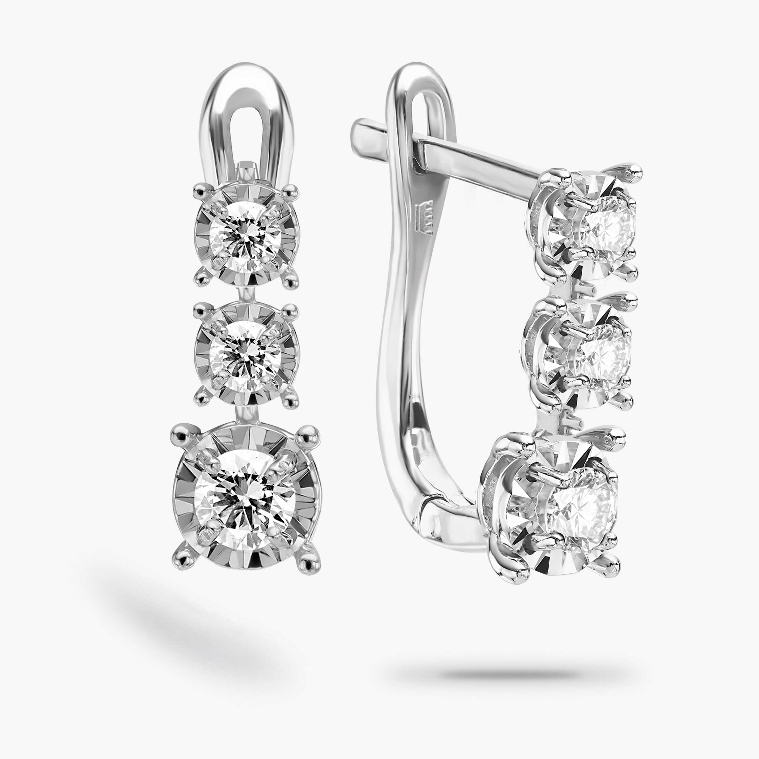 עגיל סטלה משובצים יהלומים