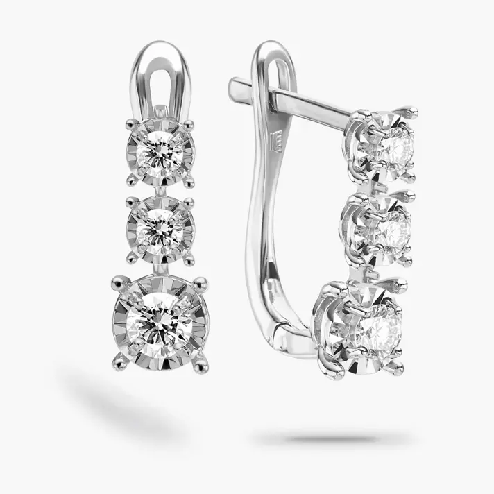 עגיל סטלה משובצים יהלומים