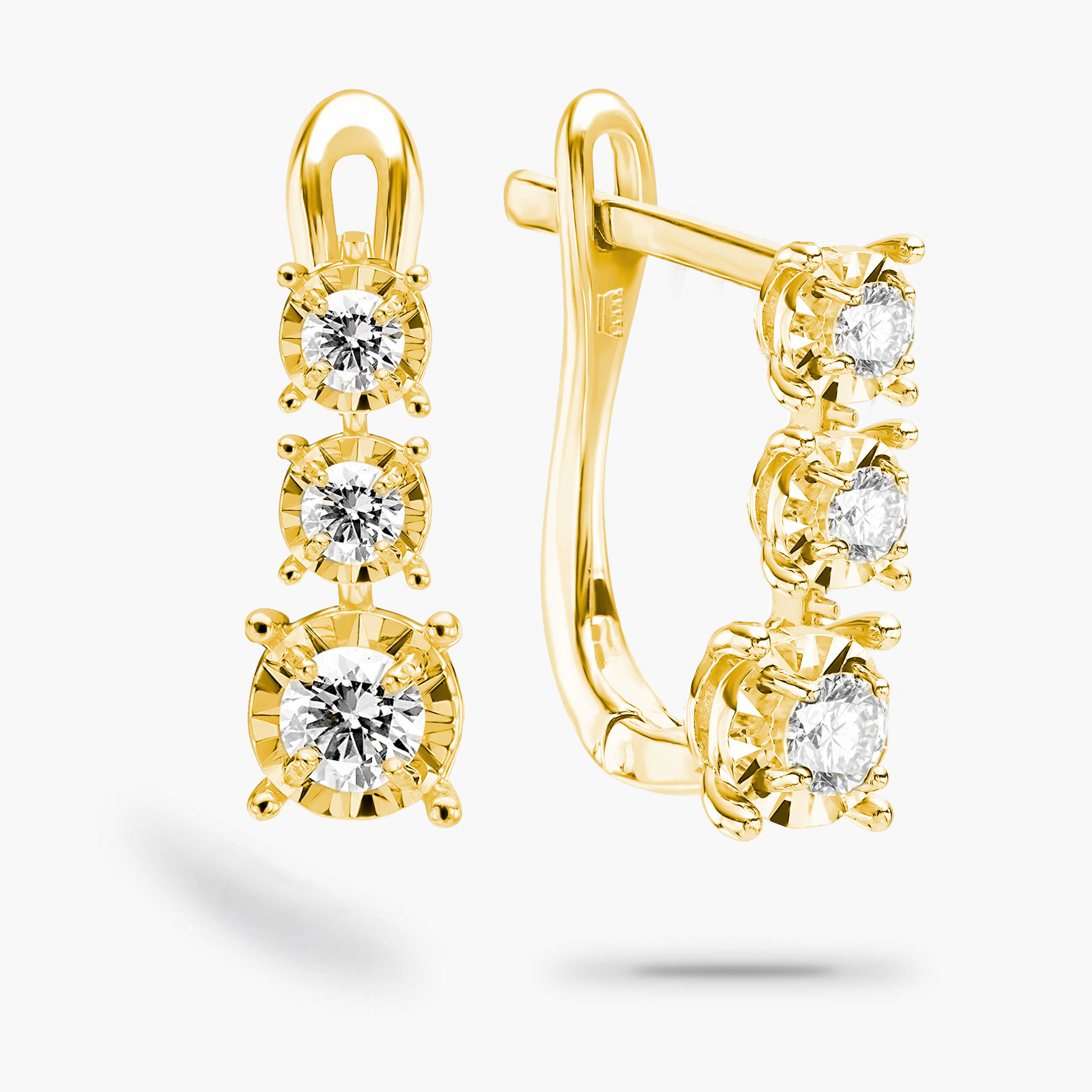 עגילי לין משובצים יהלומים