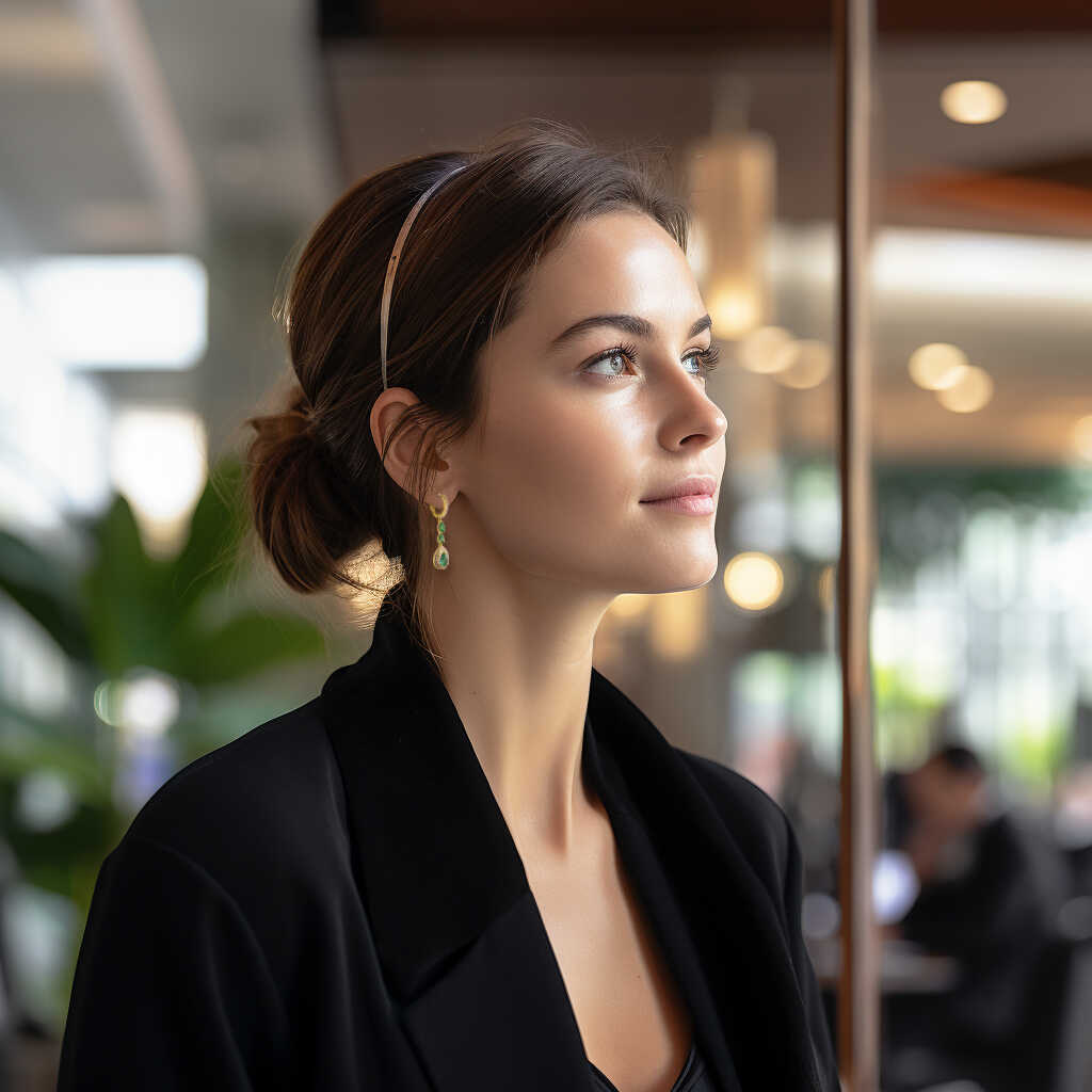 עגיל זהב בשיבוץ טיפות  אמרלדים ויהלומים