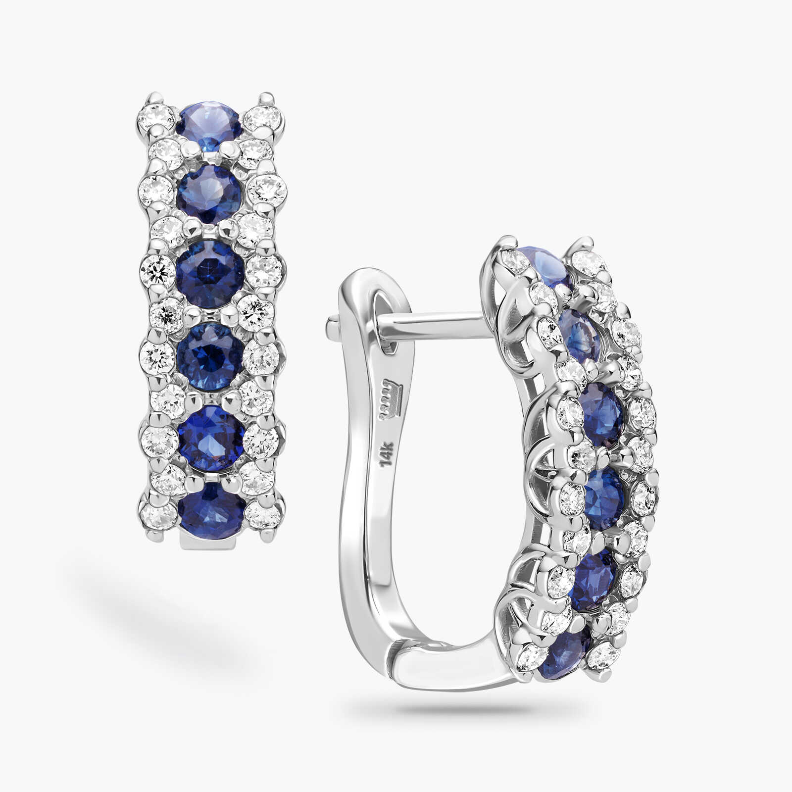 עגילי קאיה משובצי ספיר ויהלומים