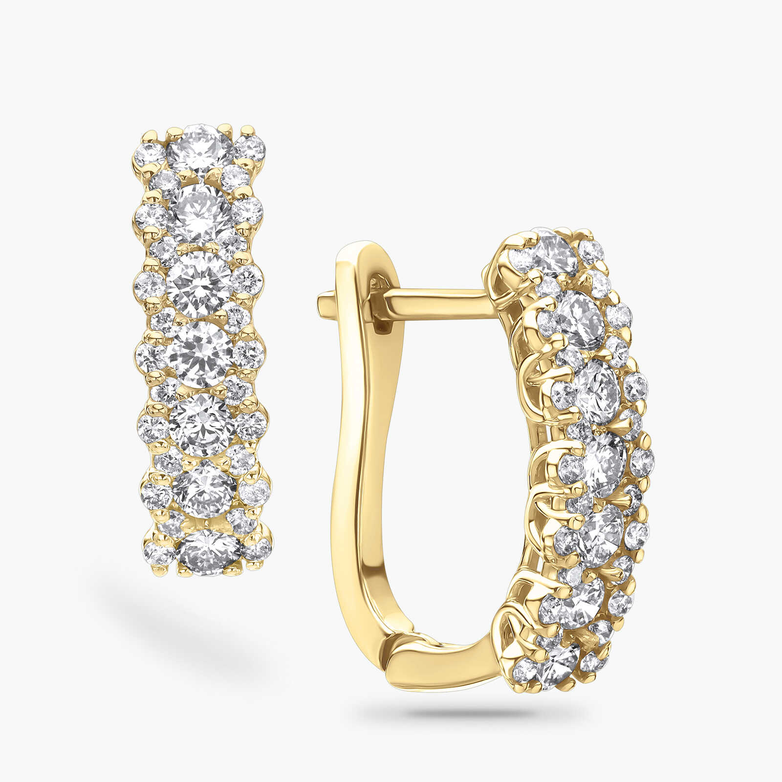 עגילי זהב בשיבוץ יהלומים